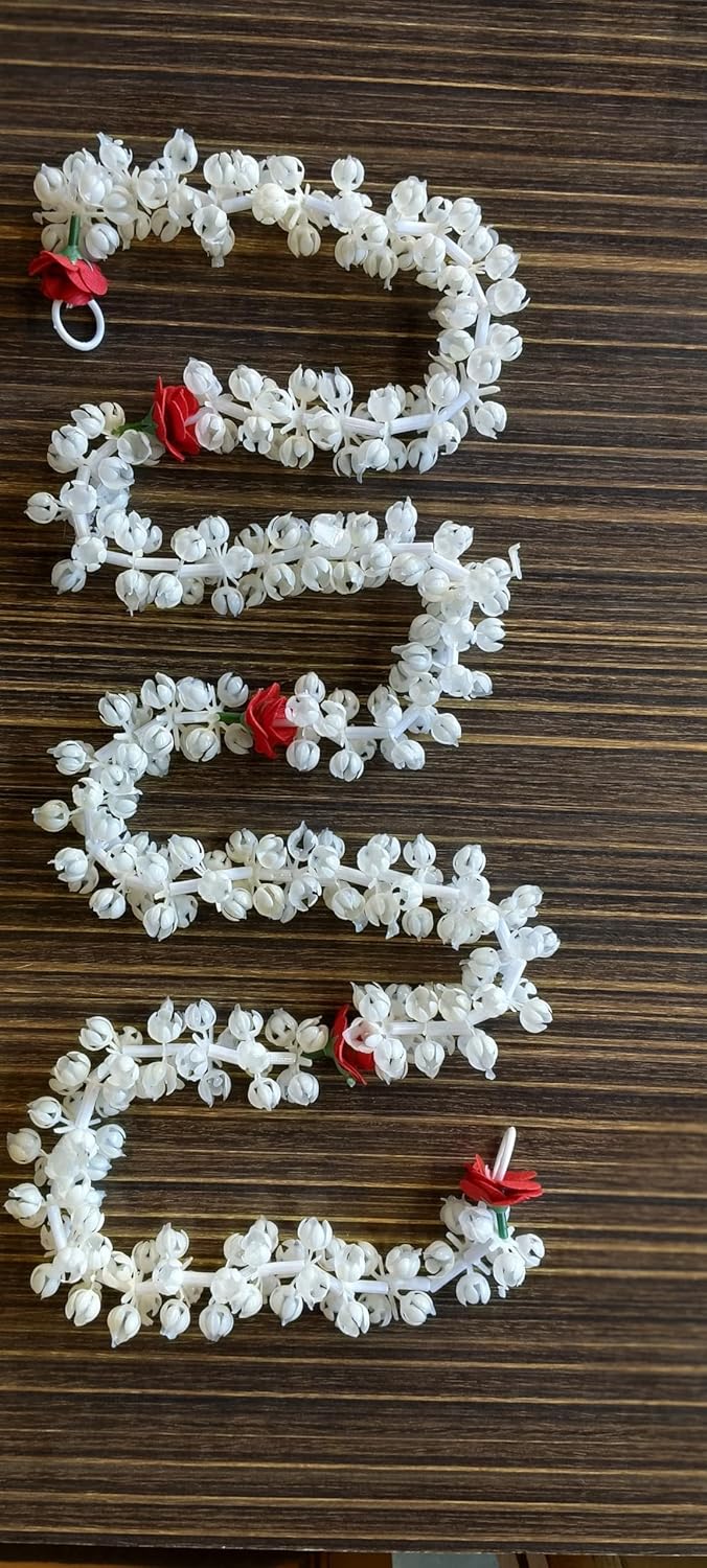 Artificial Jasmine Flowers Garland for Hair Bun and Idol Decor
