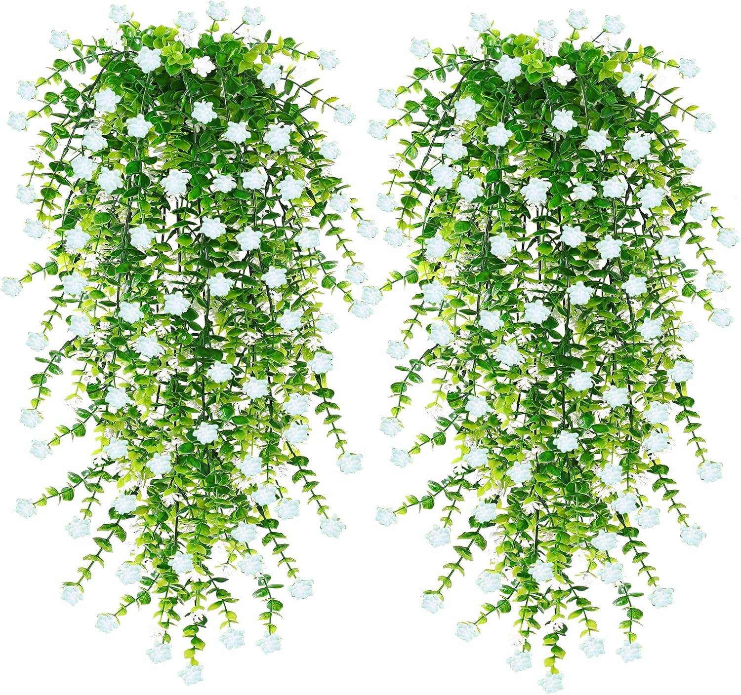 SOMYTING Artificial Hanging Eucalyptus Plants 6PCS White