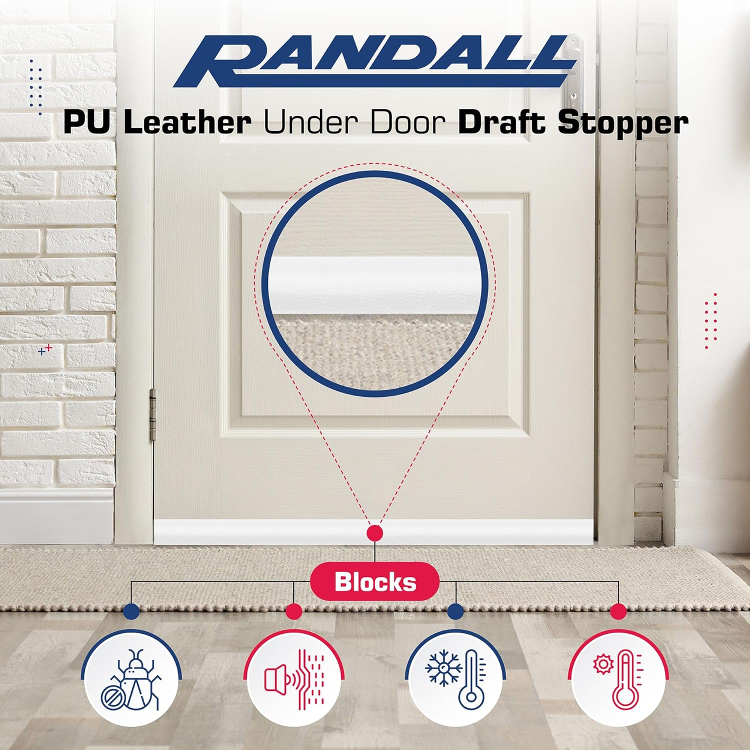 Randall Manufacturing Extreme Draft Stopper 36 Inch White