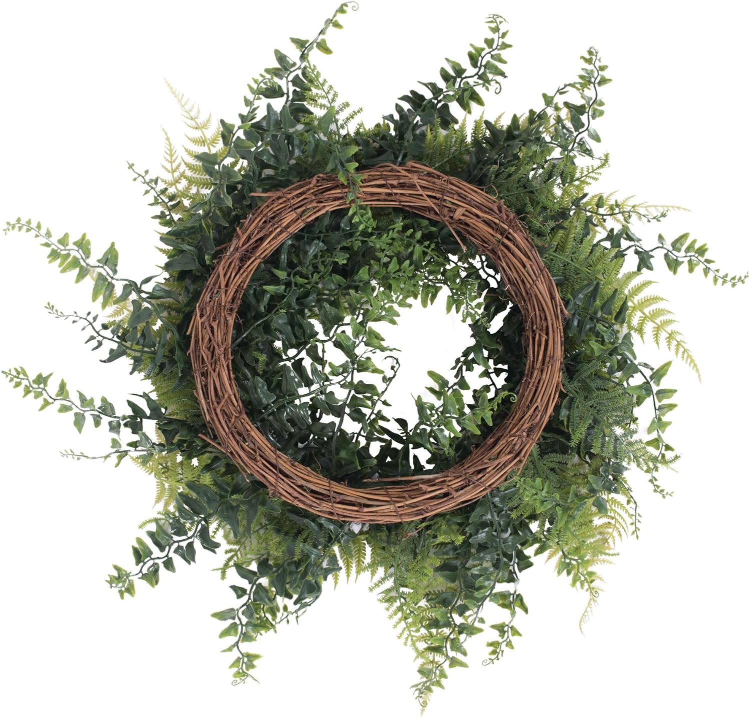 Vickerman 18 Inch Artificial Green Buckler Fern Wreath