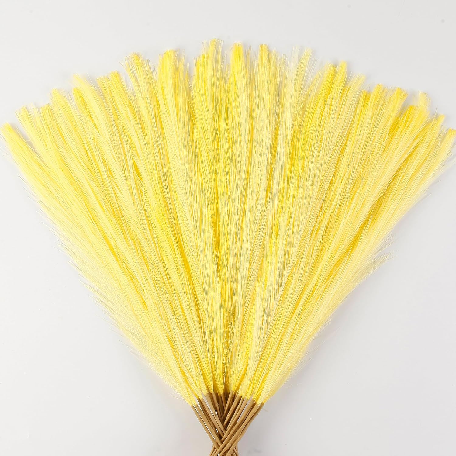 Light Yellow Faux Pampas Grass Decor 30 PCS 17 Inch