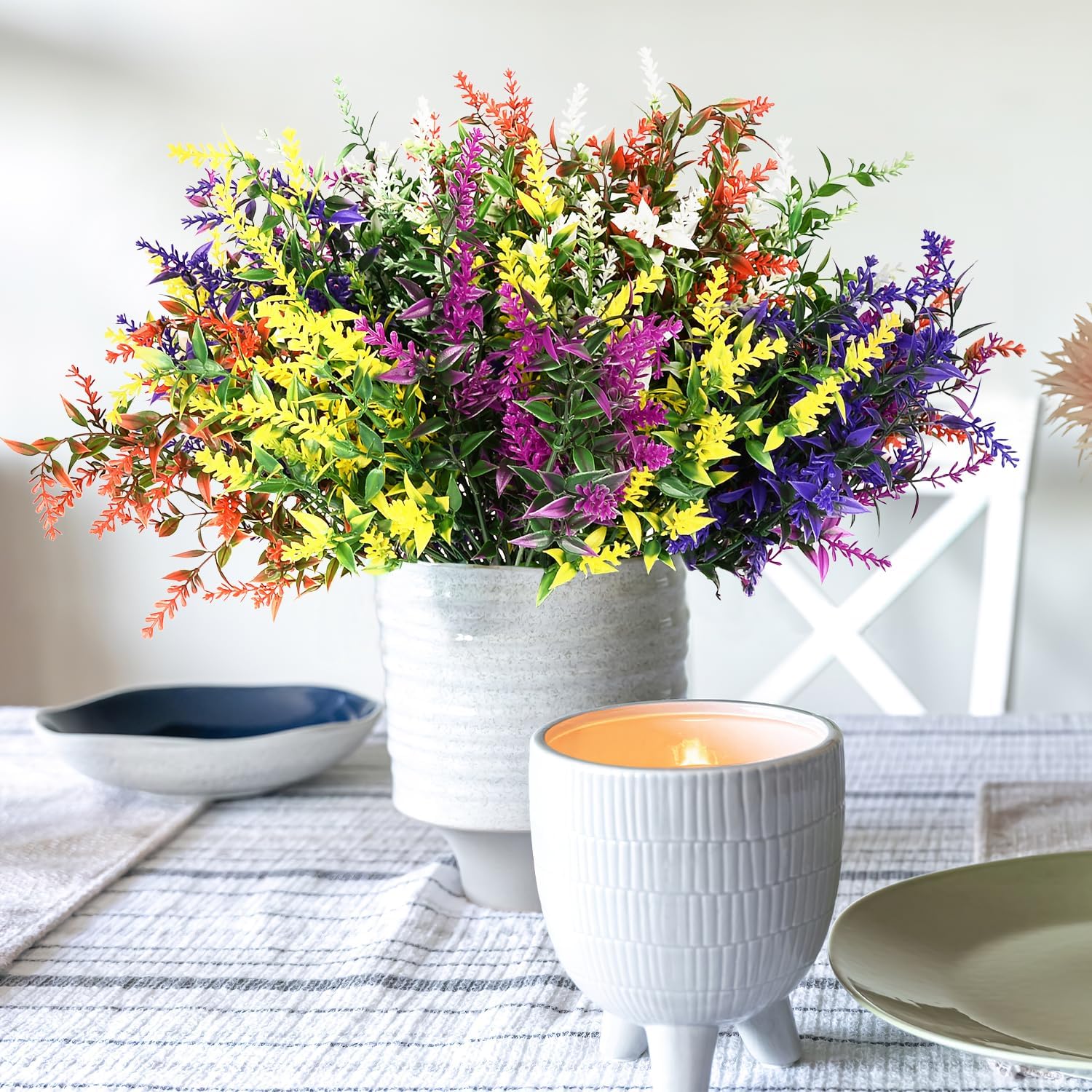 20 Bundles UV Resistant Artificial Lavender for Outdoor Decor