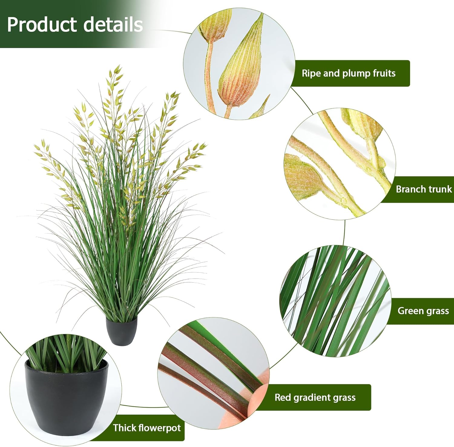 Tall Artificial Wheat Grass Plant for Indoor and Outdoor Decor 47 Inches 1PCS