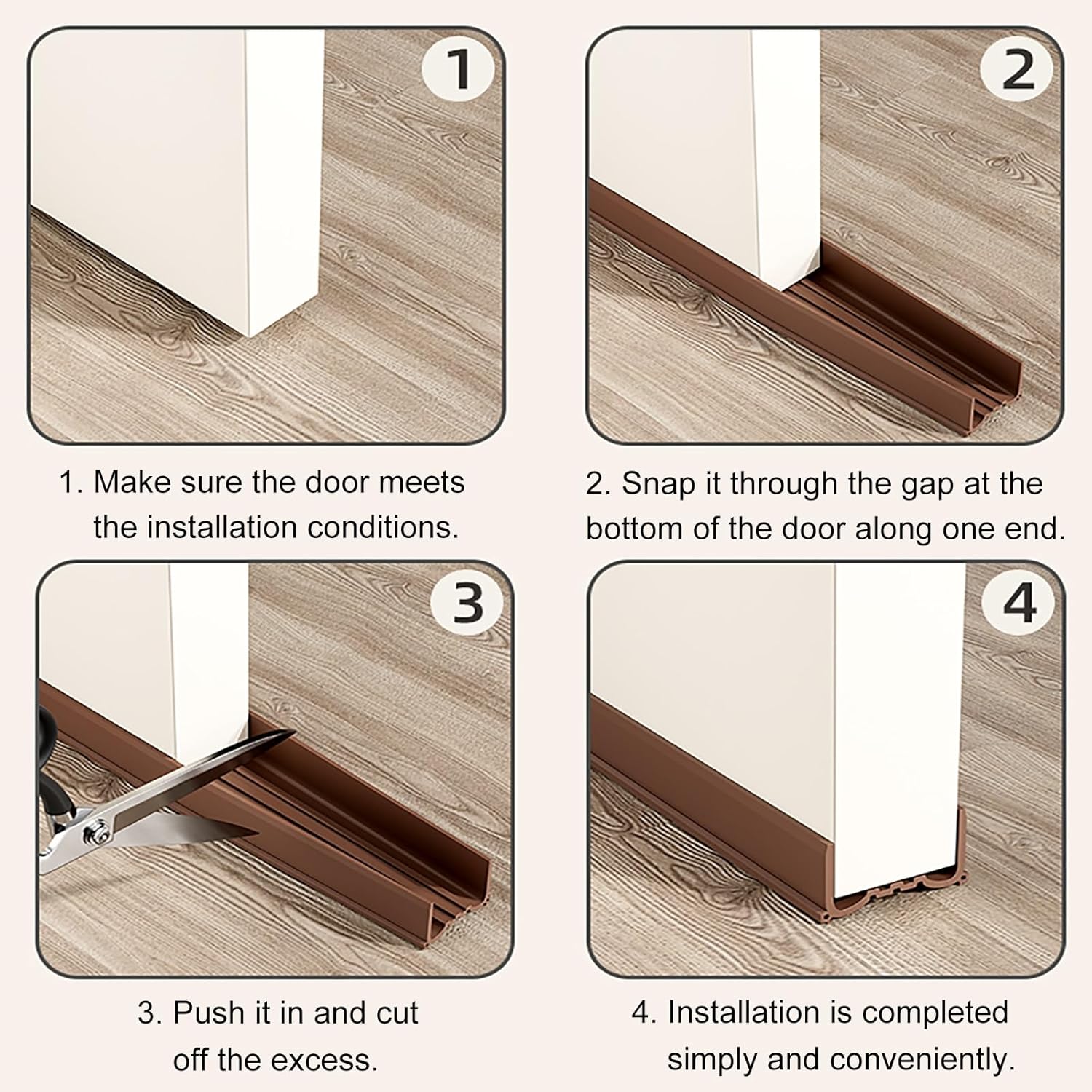 Adjustable Door Draft Stopper with Soft PVC Seal Strip