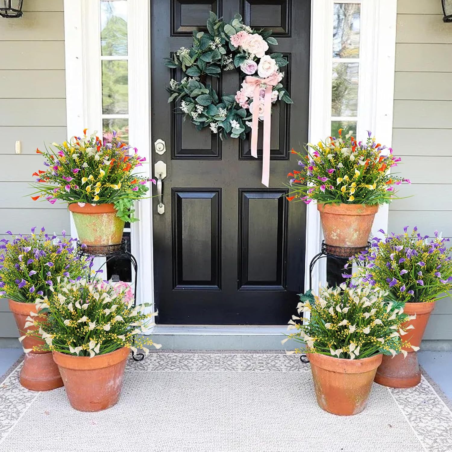 RECUTMS 12 Bundle UV Resistant Artificial Calla Lily Flowers for Home and Garden