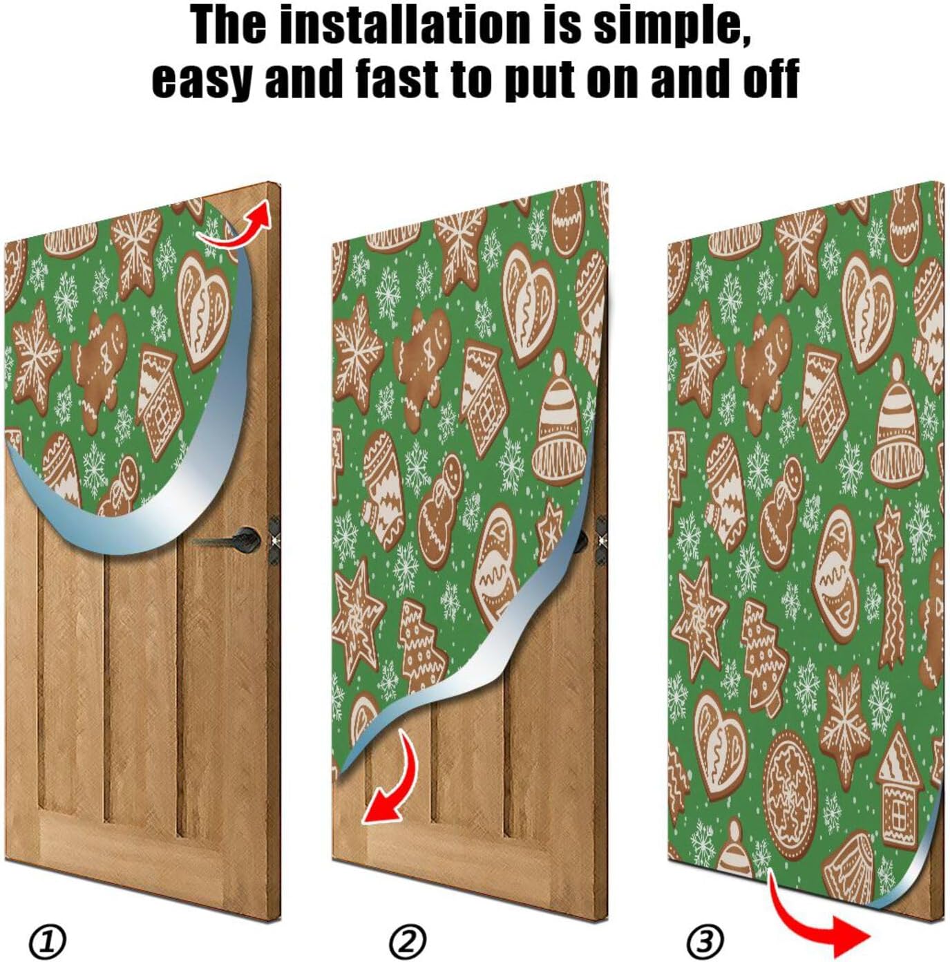 Susiyo Green Gingerbread Door Cover Decoration 32x79 In