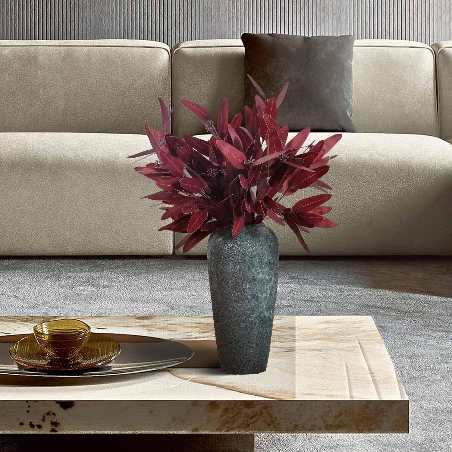 Ziwon Artificial Eucalyptus Stems 32 Inches 4 Pack Fall Decor