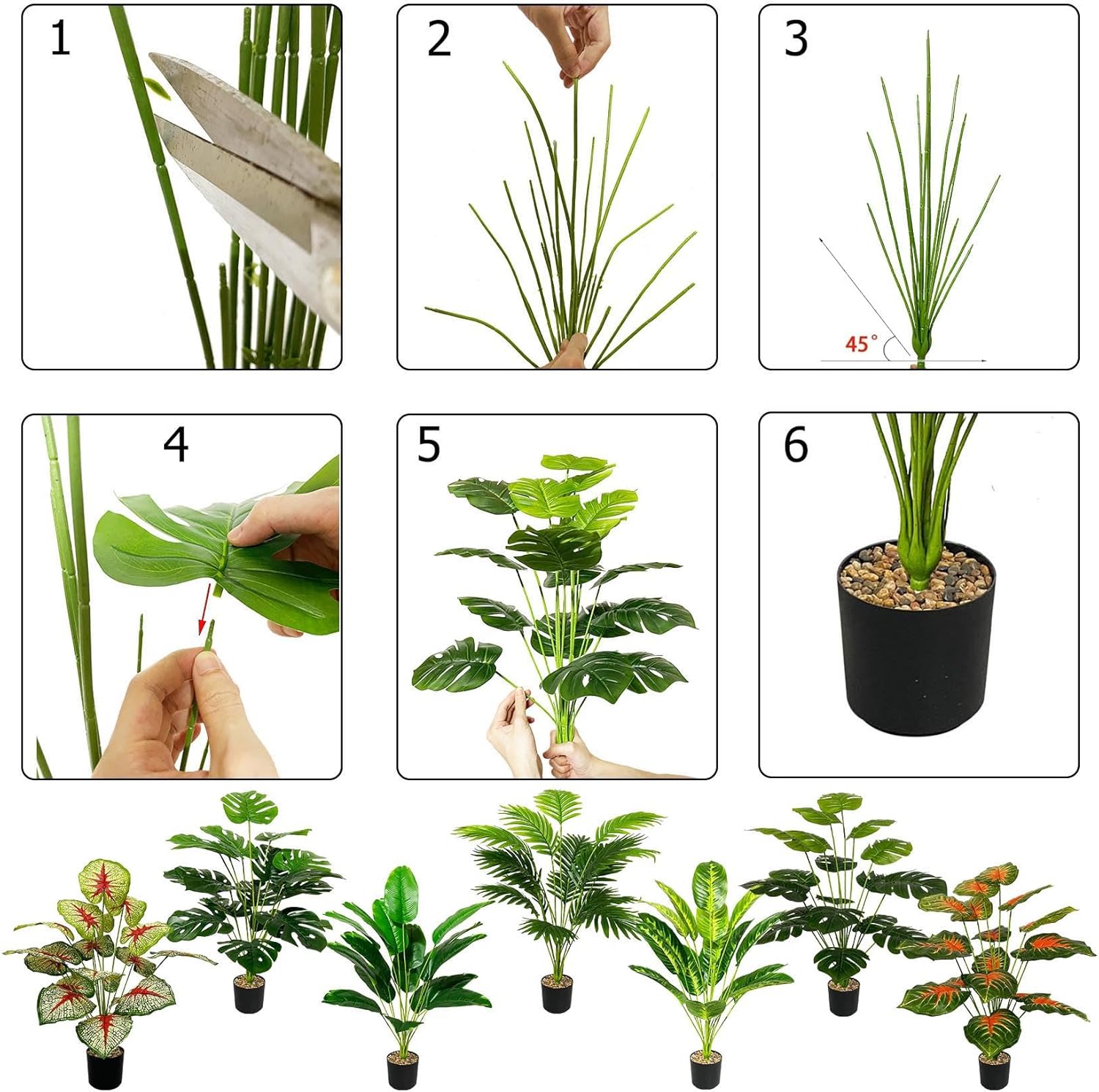 Artificial Areca Palm Tree 31 Inch Silk Faux Plant for Home Decor