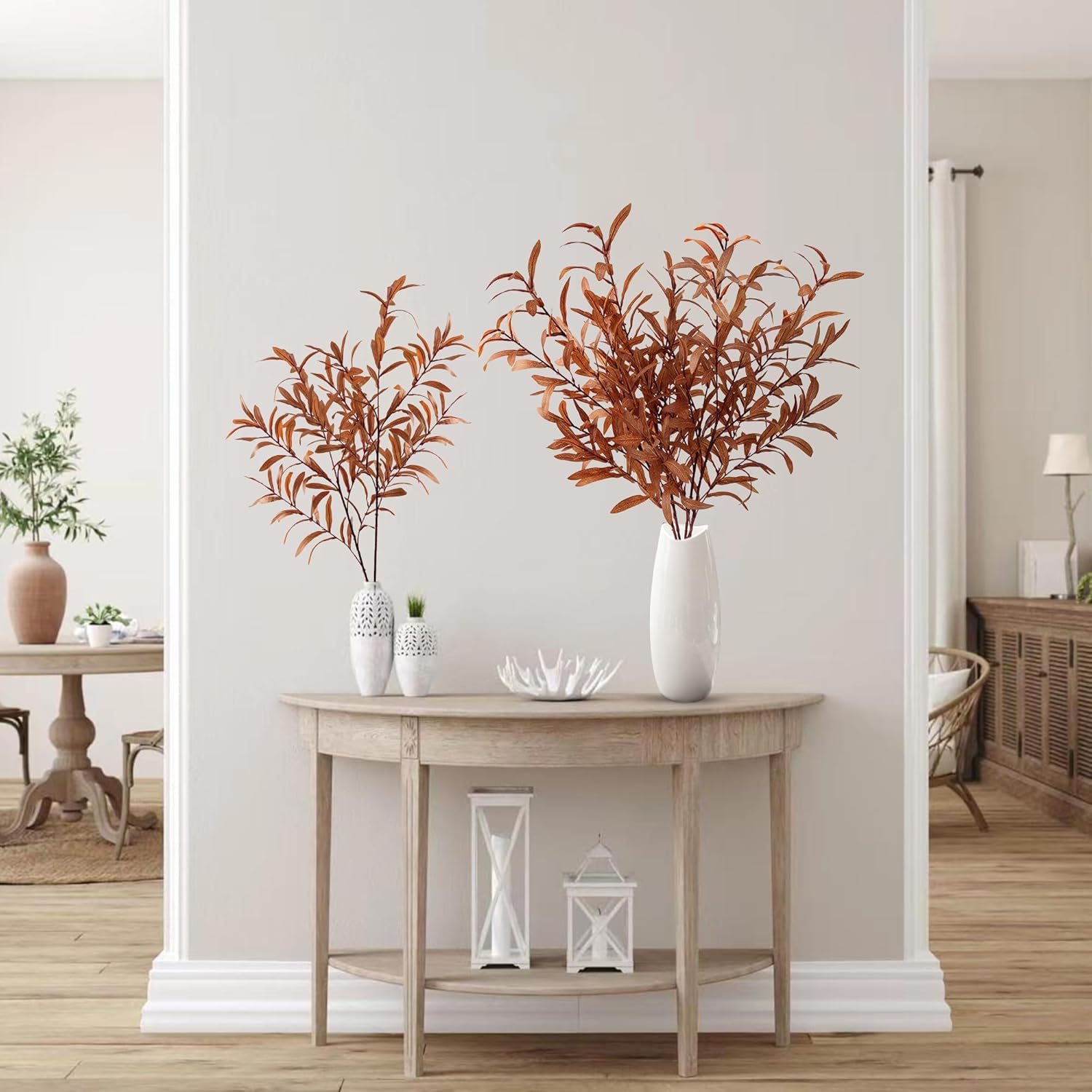 Sggvecsy 33 Inch 4Pcs Fall Artificial Olive Branches for Home Office Decor