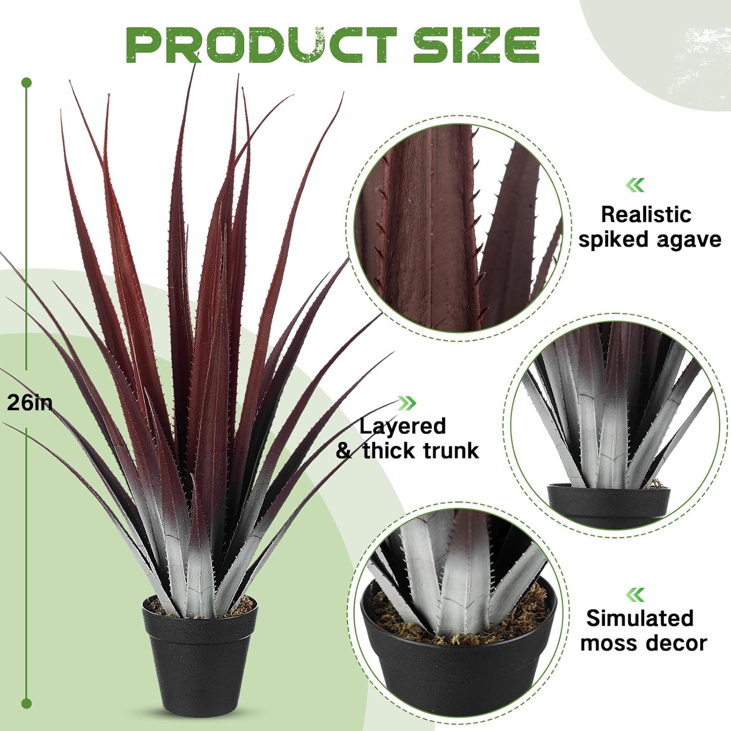 Giegxin 26 Inch Realistic Red Artificial Aloe Vera Plant