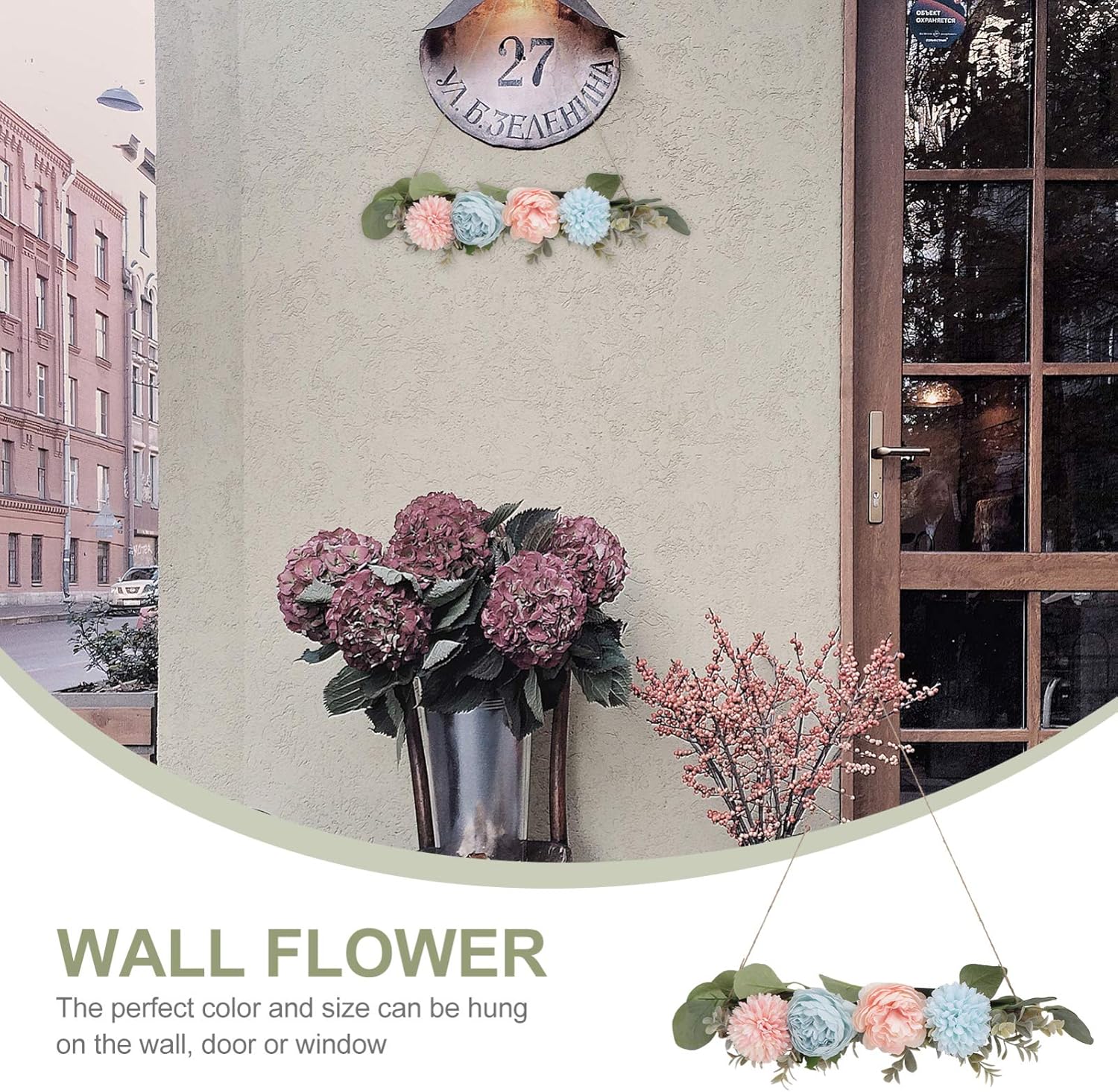 KESYOO 1pc Wall Hanging Flowers Wood Artificial Hanging Vine Garland