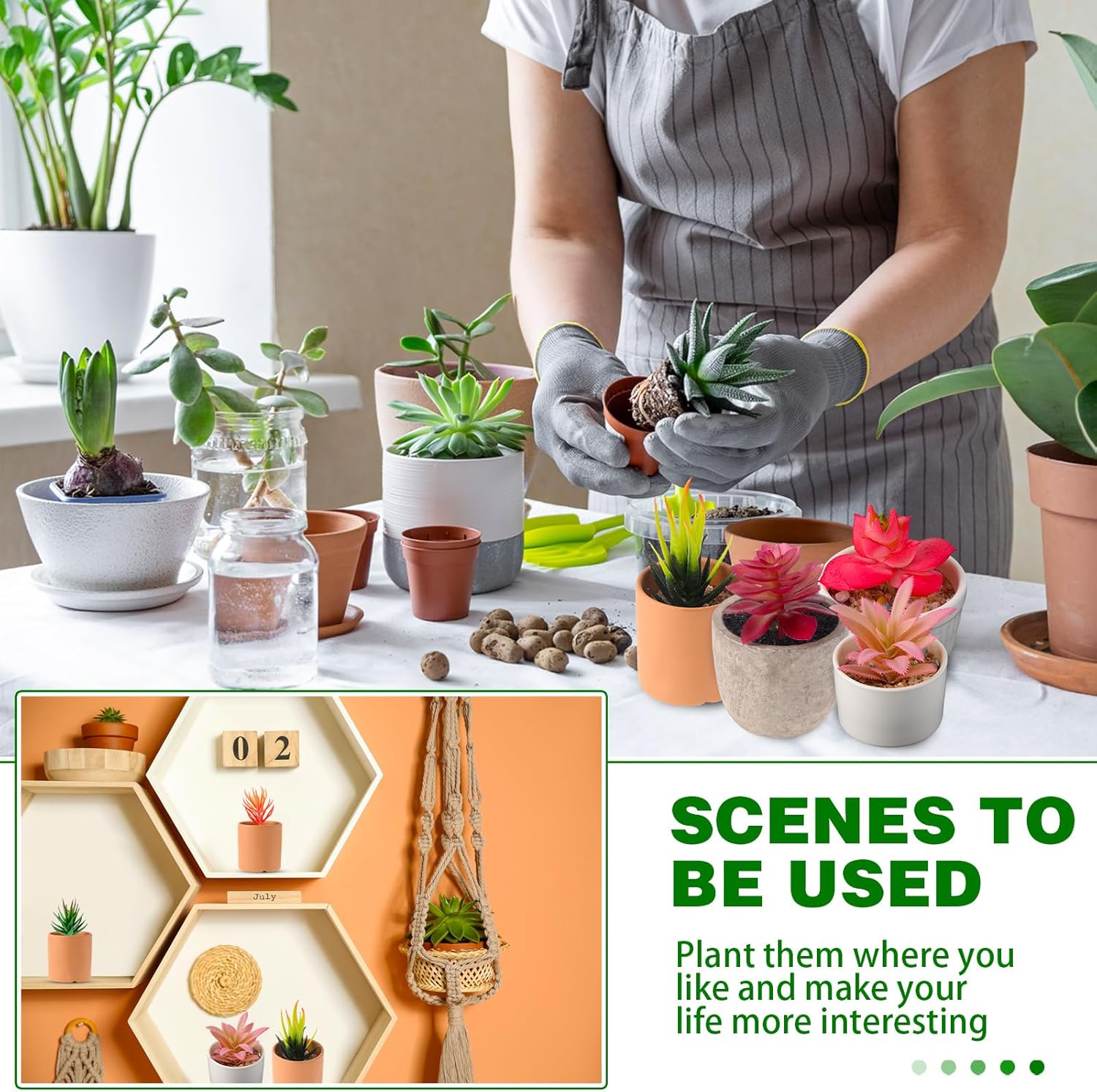 WILLBOND 38 Pcs Christmas Mini Artificial Succulents Bulk