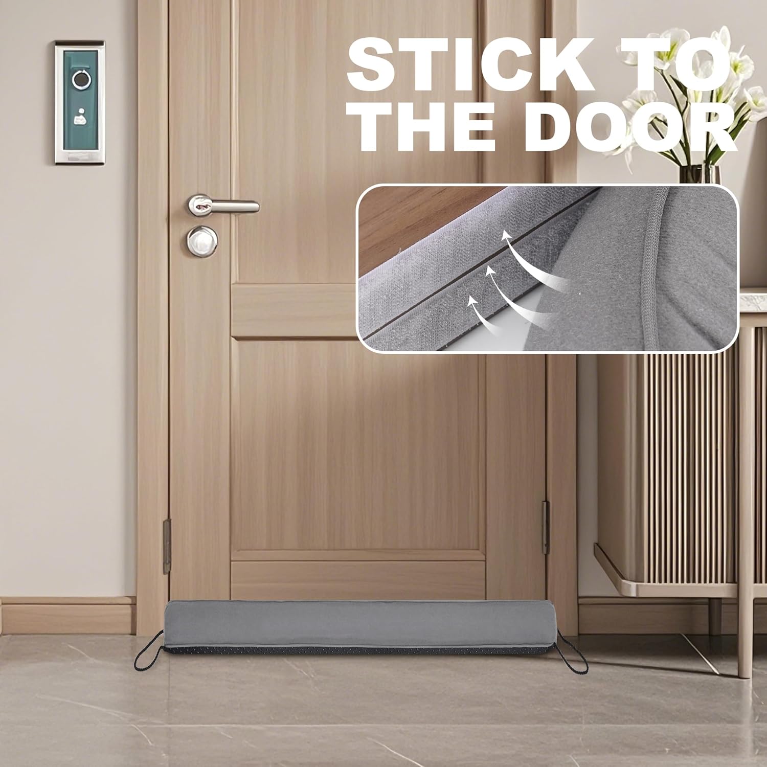 UUYUUY Grey Triangular Draft Stopper for Door and Window