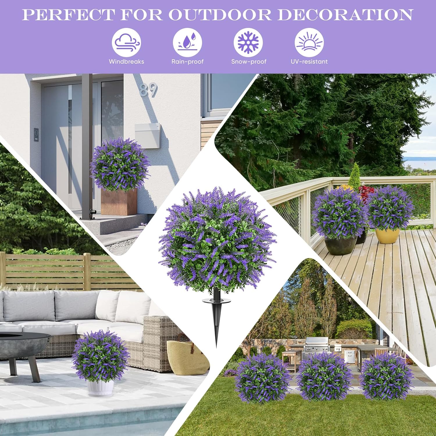 23 Inch Set of 2 Artificial Boxwood Topiary with Sunflowers for Outdoor Decor