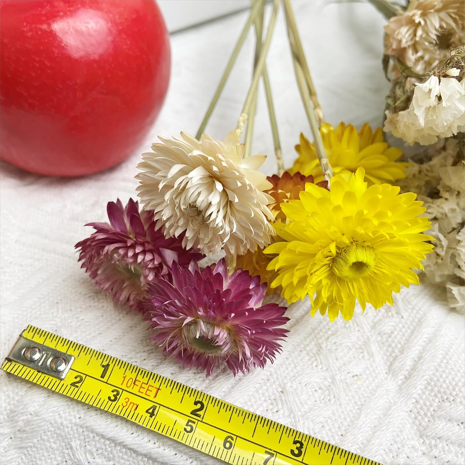 LBREVOGA Dried Flower Bouquets Yellow Champagne 16 Pcs