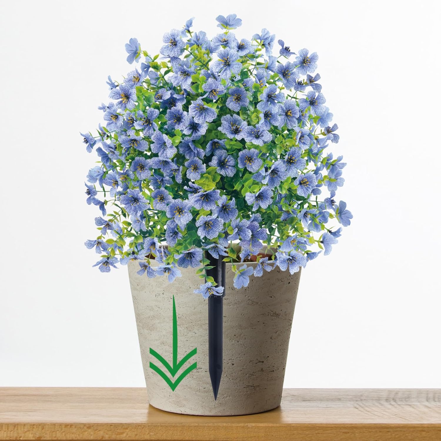 Artificial Flower Garden Stake 24 Multicolor UV Resistant Plastic Faux Greenery