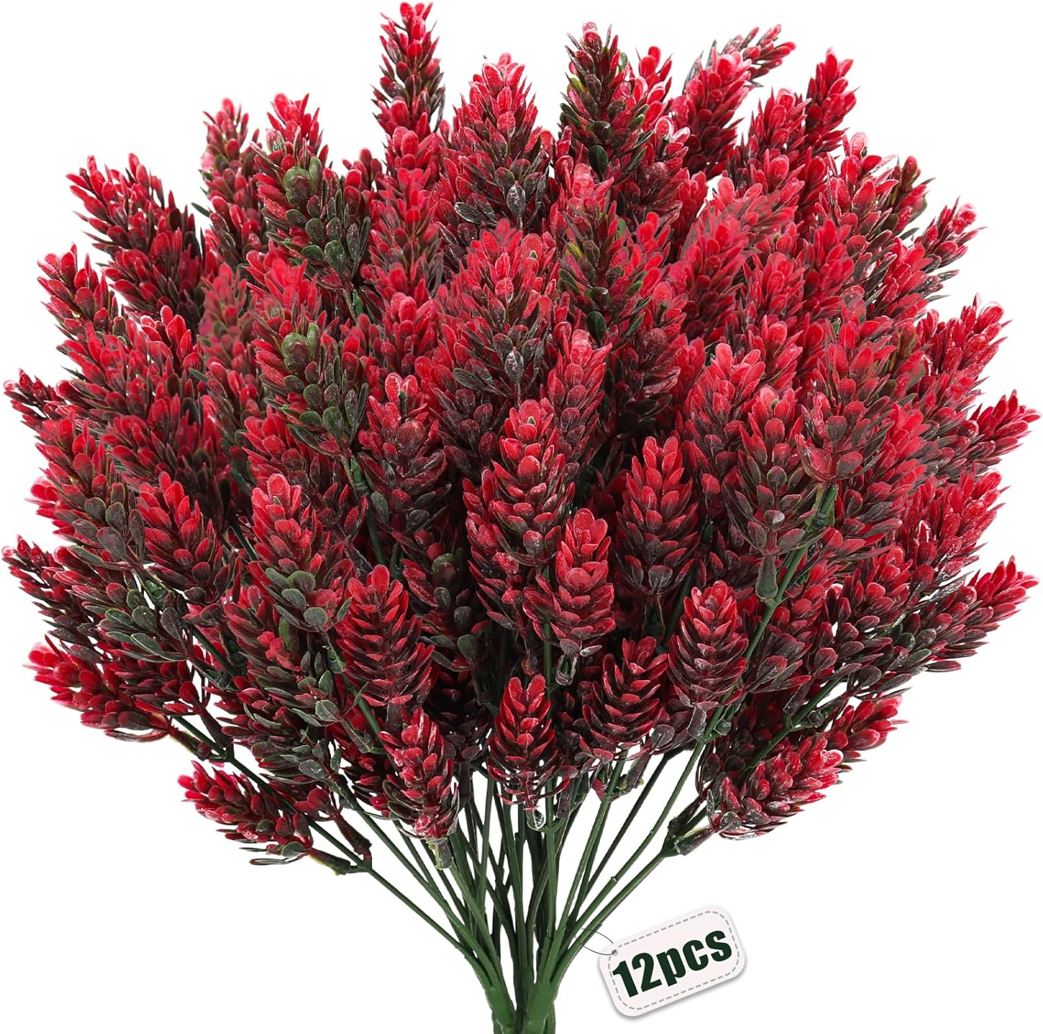 RECUTMS Artificial Greenery Plant Stems Red 12 Bundles