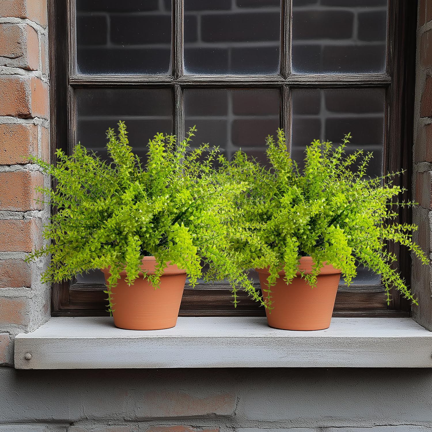 5PCS Artificial Boxwood Greenery Faux Plants for Garden Farmhouse Decor