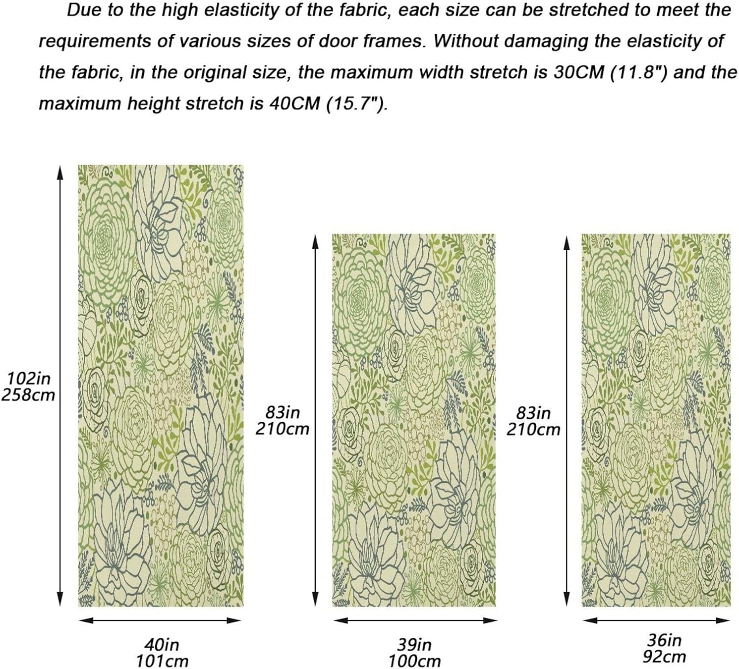 Susiyo Lotus Yellow Halloween Door Cover Stretch Fabric for Home Party Decor