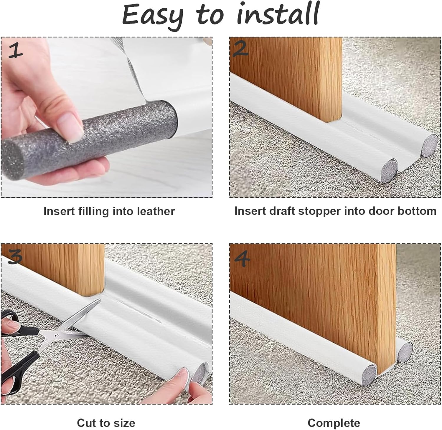 Wanheart Under Door Draft Stopper Adjustable and Washable