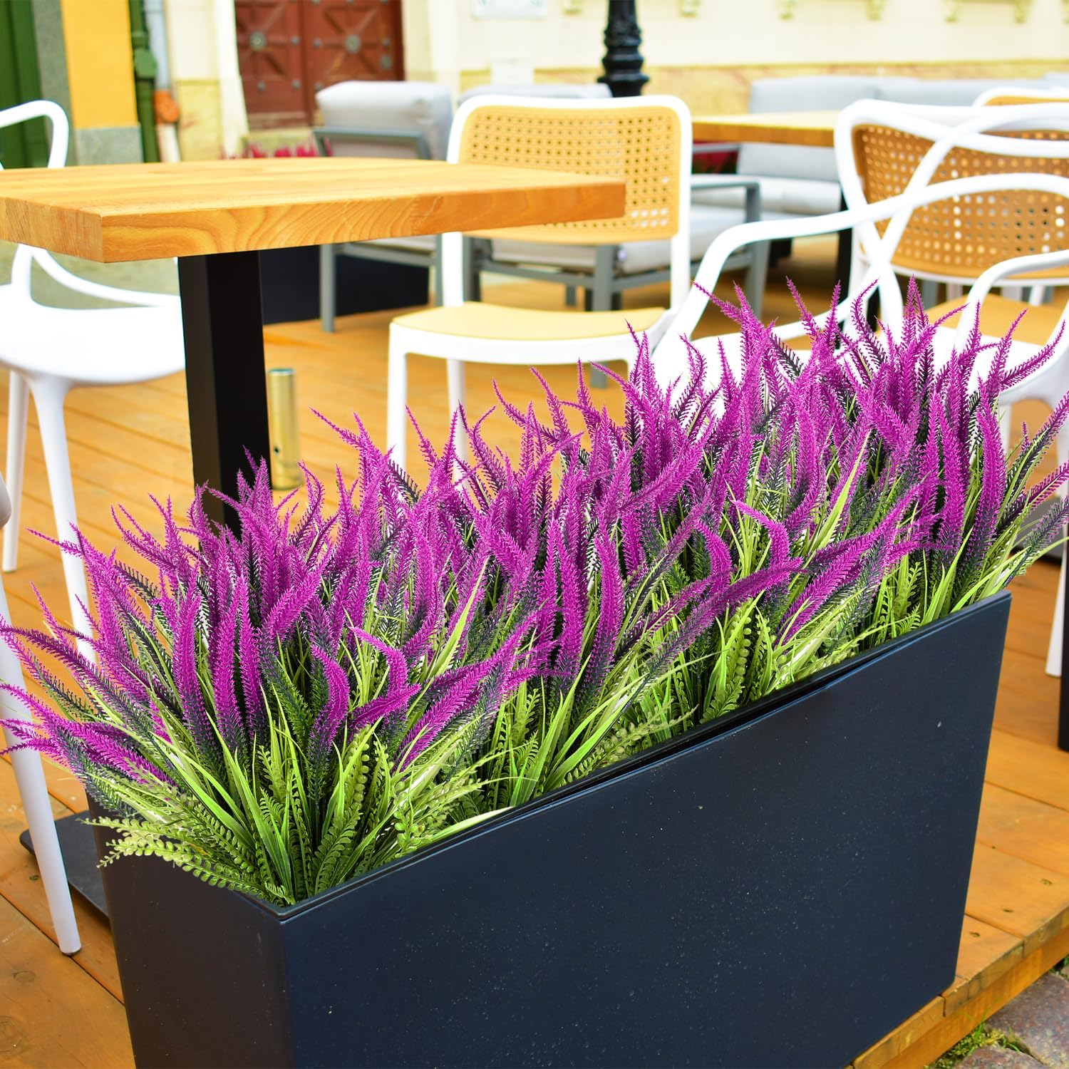SAREAL Artificial Plants - 10 Bundles Faux Bead Grass Greenery UV Resistant Weatherproof Red