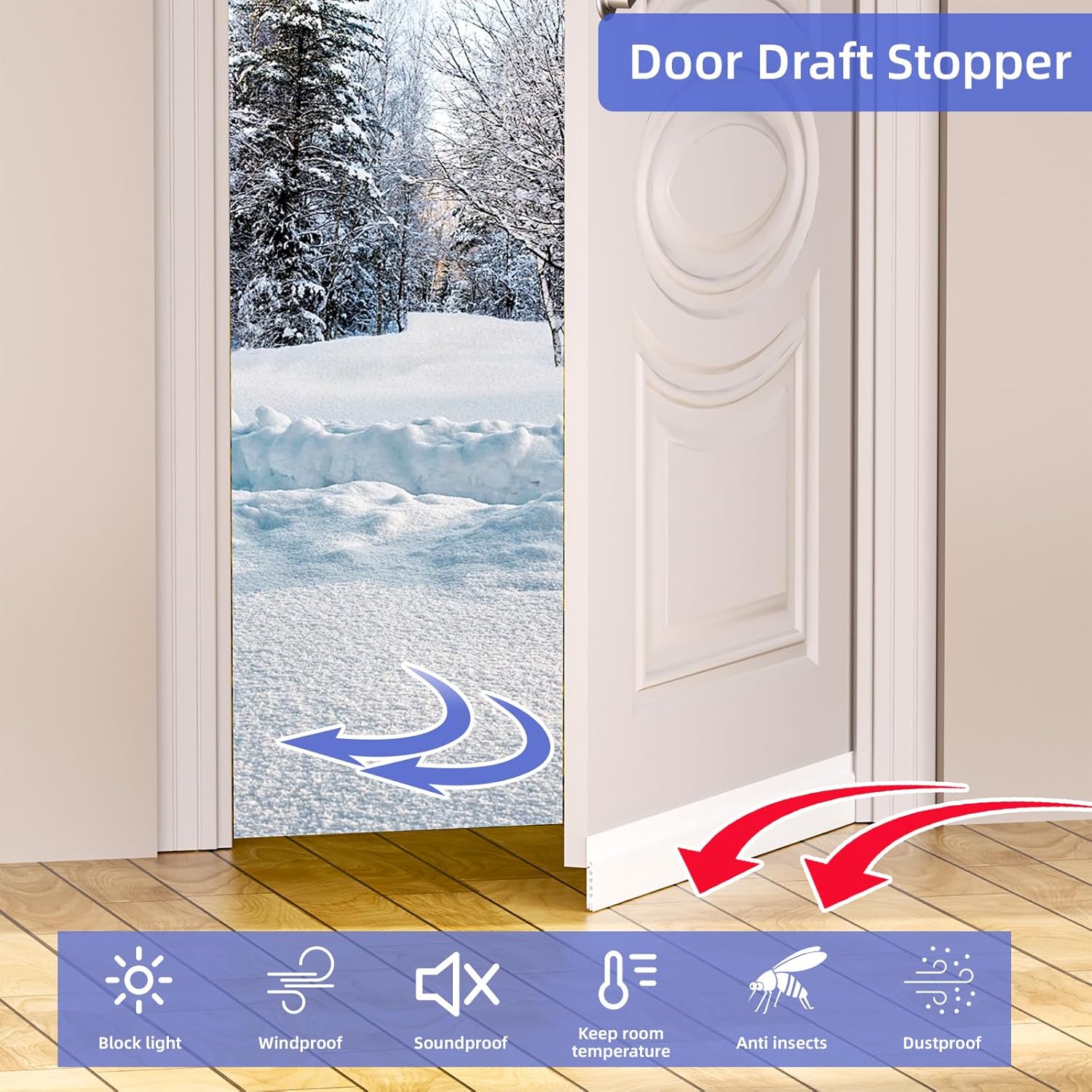 Door Draft Stopper 39inch Silicone Weather Seal