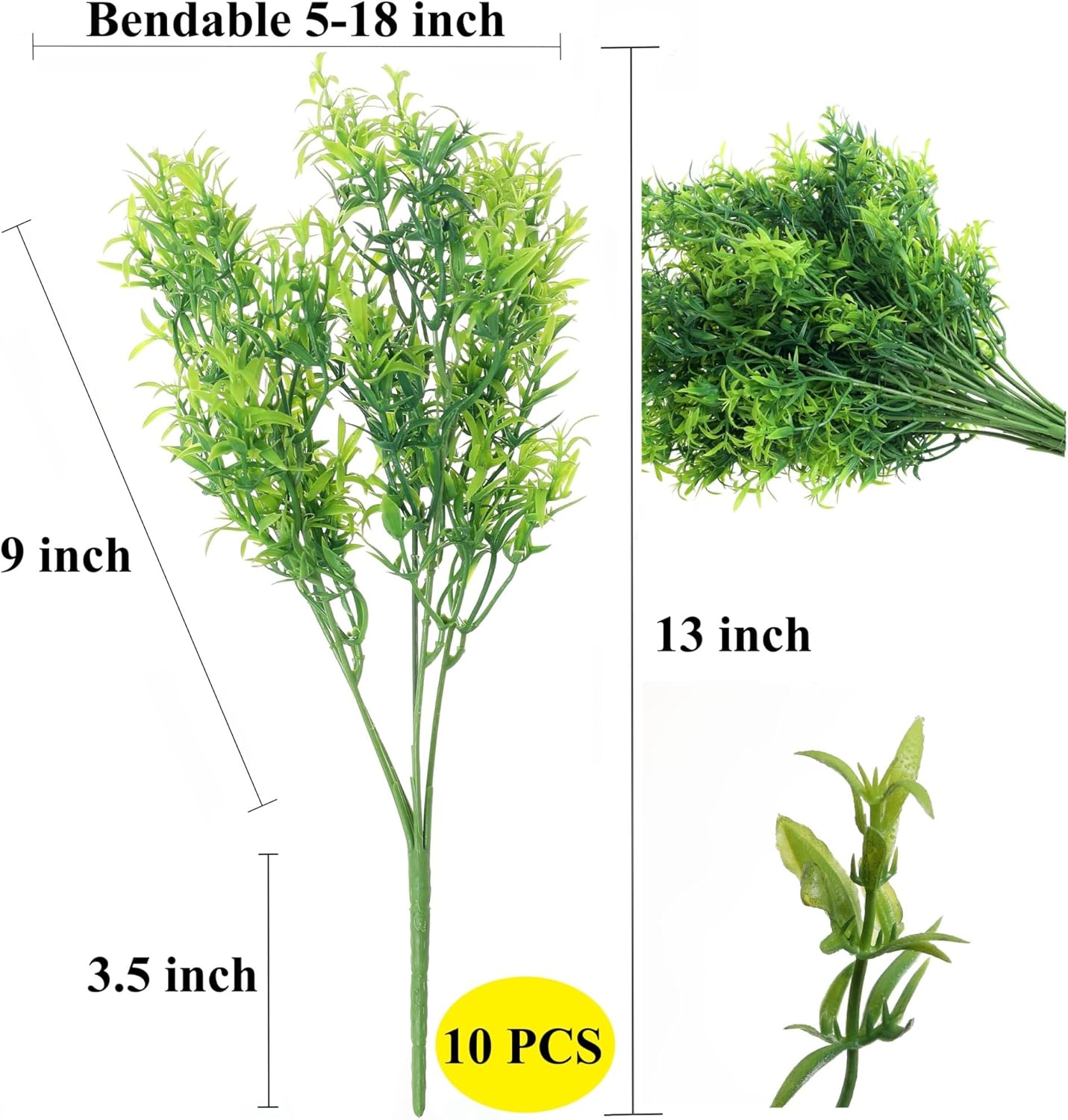 Grand Verde Asparagus Artificial Plants Set of 10