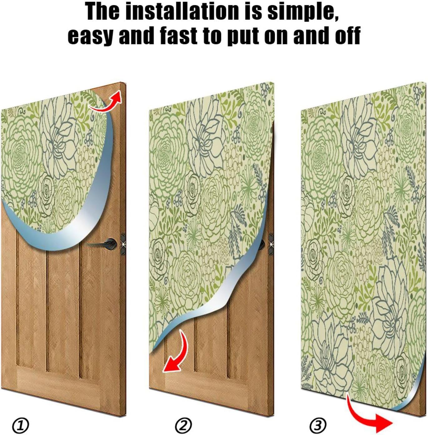 Susiyo Lotus Yellow Halloween Door Cover Stretch Fabric for Home Party Decor