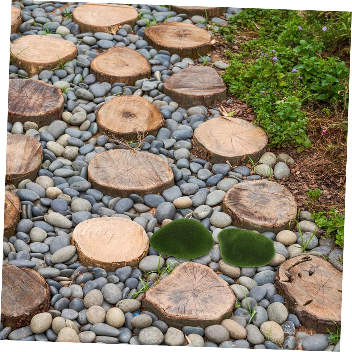 VICASKY 6pcs Artificial Moss Rocks for Home Decor Crafting