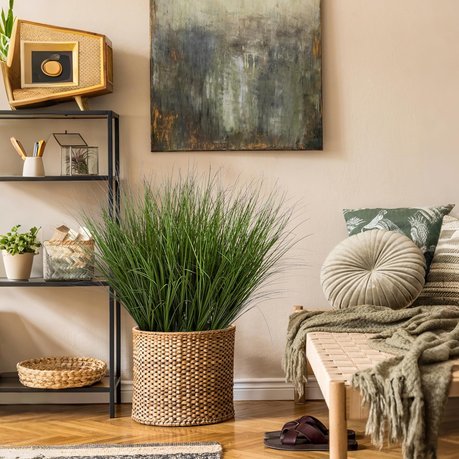 24PCS Artificial Wheat Grass for Indoor Outdoor Decor