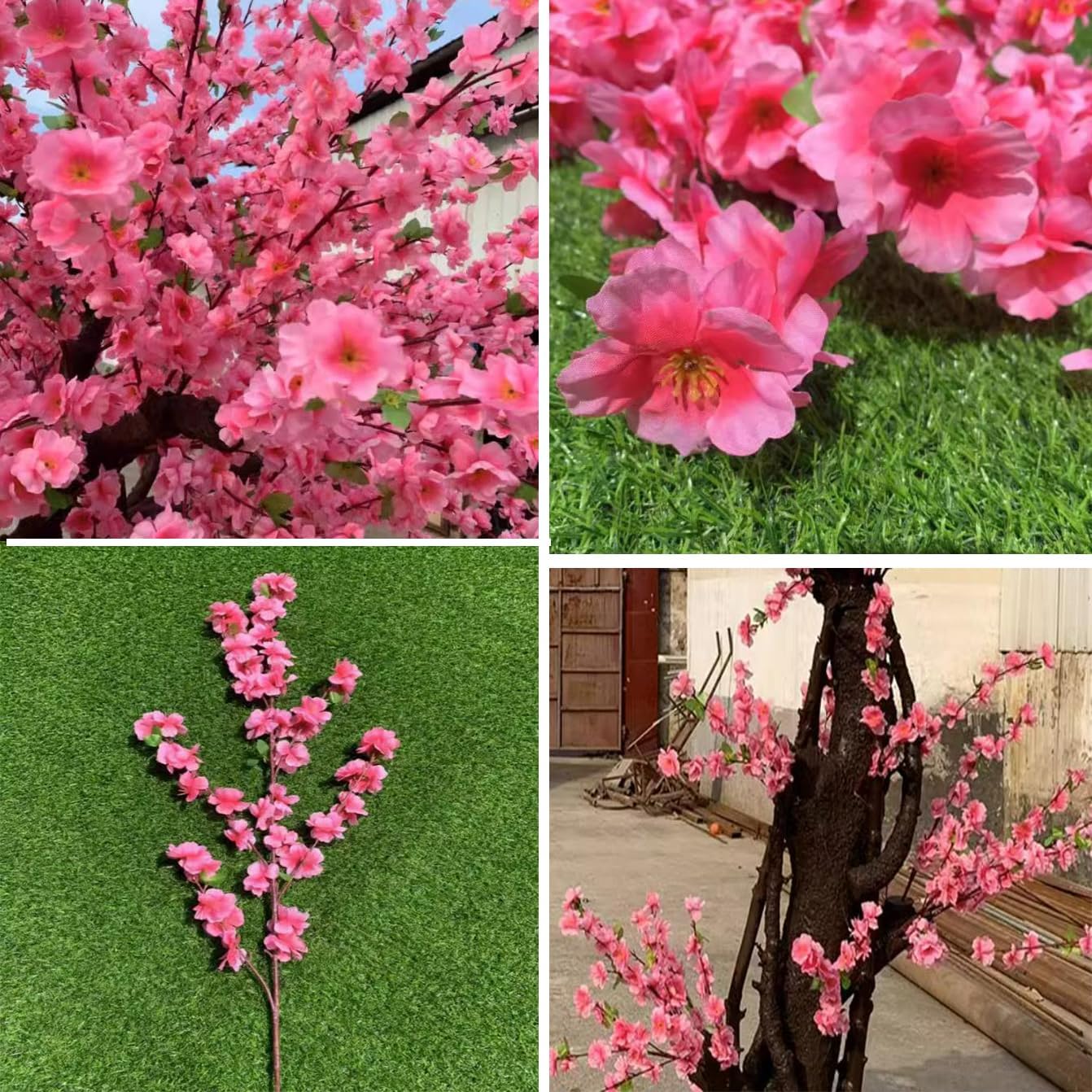 QIUPAI Artificial Peach Blossom Tree 1mx08m