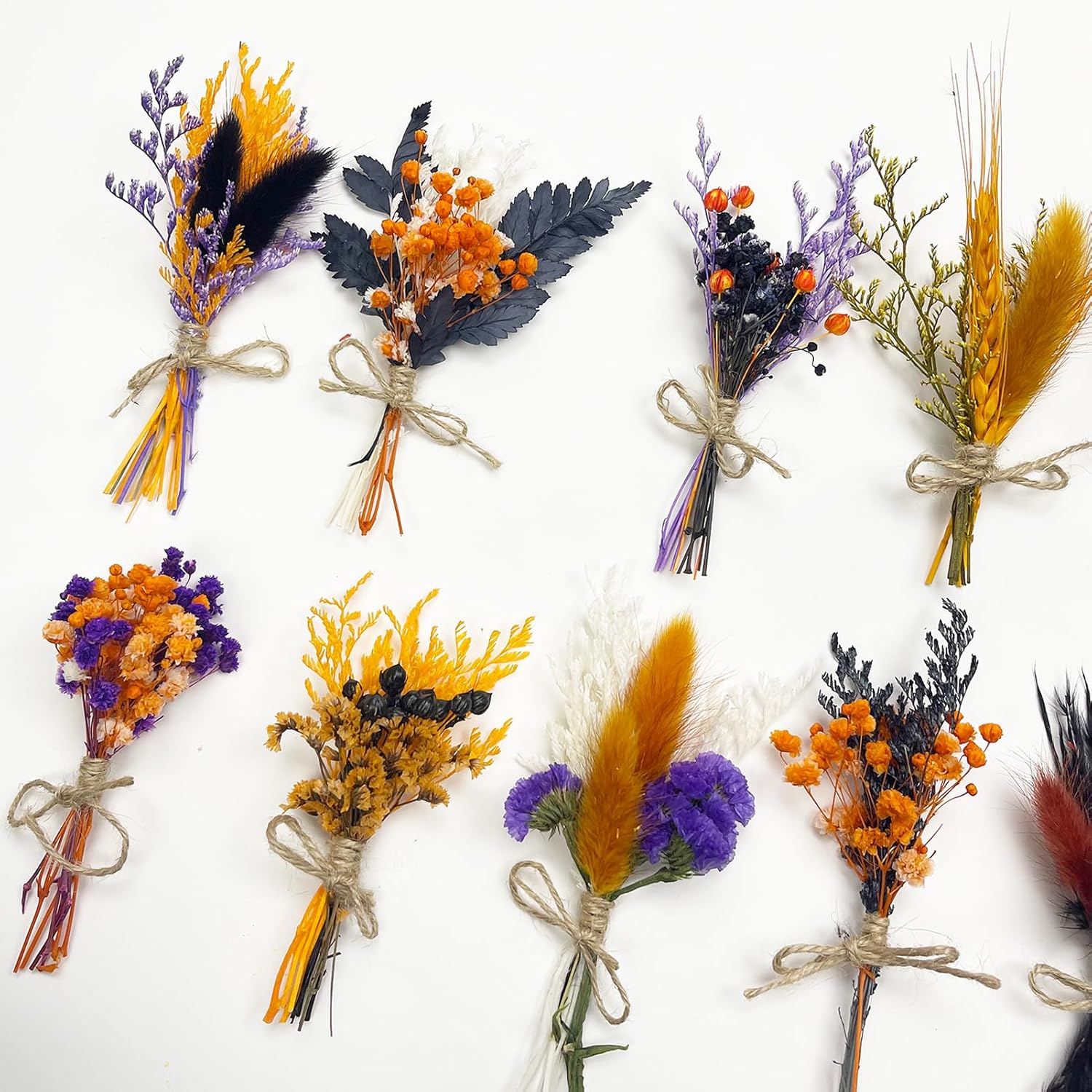 10 Pack Mini Dried Flower Bouquets for Crafts
