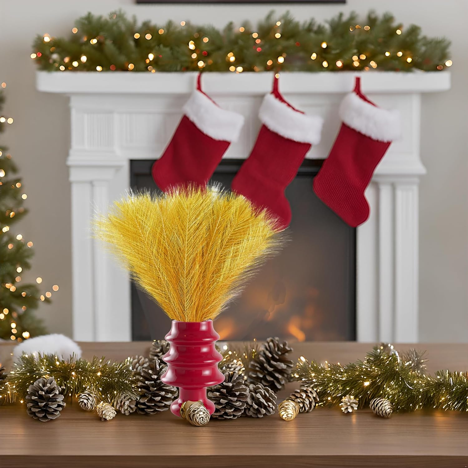 Mandys Gold Silk Pampas Grass Bouquet 20 Stems