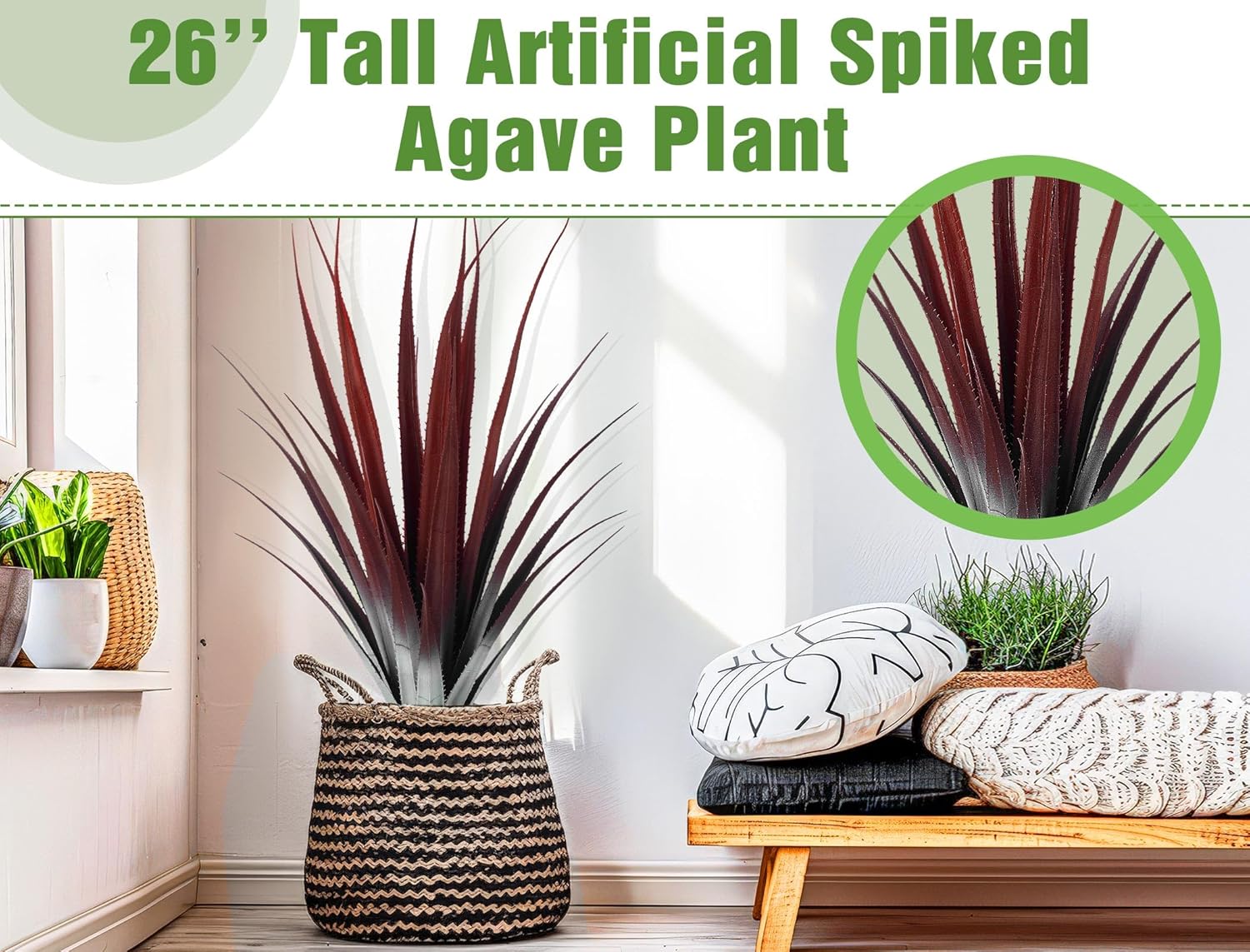 Giegxin 26 Inch Realistic Red Artificial Aloe Vera Plant
