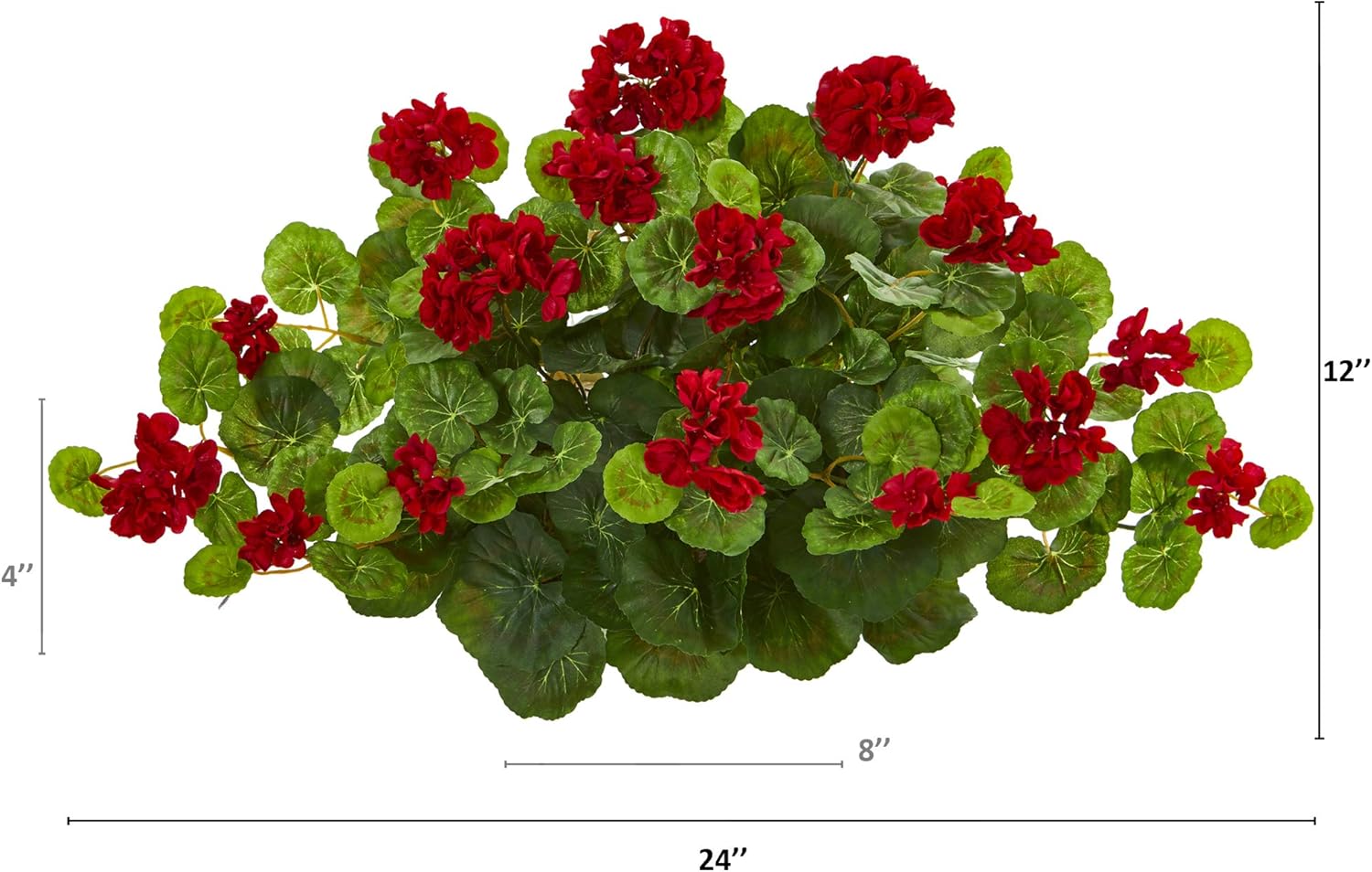 Nearly Natural 24in Geranium Artificial Ledge Plant