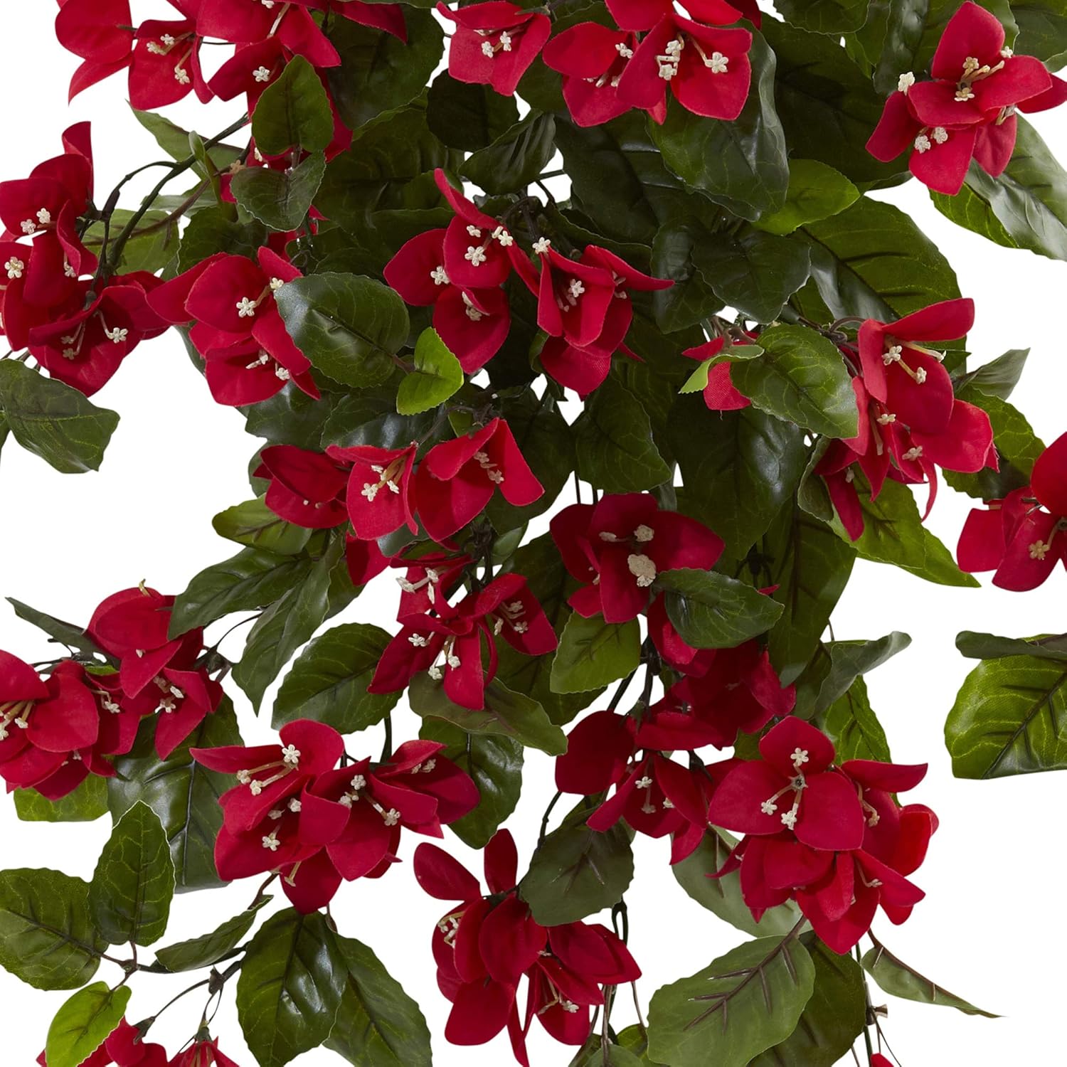 Nearly Natural 28 Inch Bougainvillea Hanging Bush Artificial Set of 2 UV Resistant