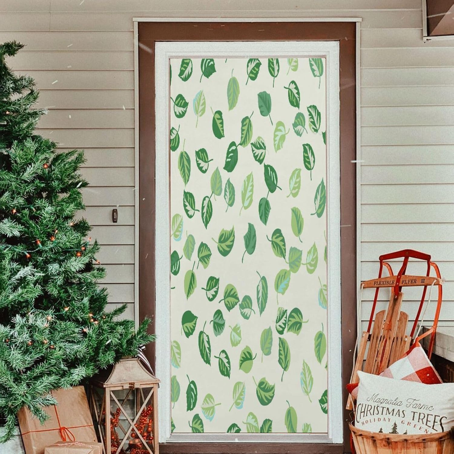 Susiyo Autumn Leaves Halloween Door Cover 32x79 in