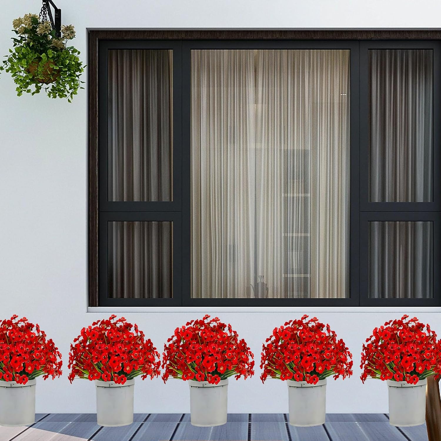 Yimingjin 12 Bundle Artificial Daffodils UV Resistant Outdoor Decor
