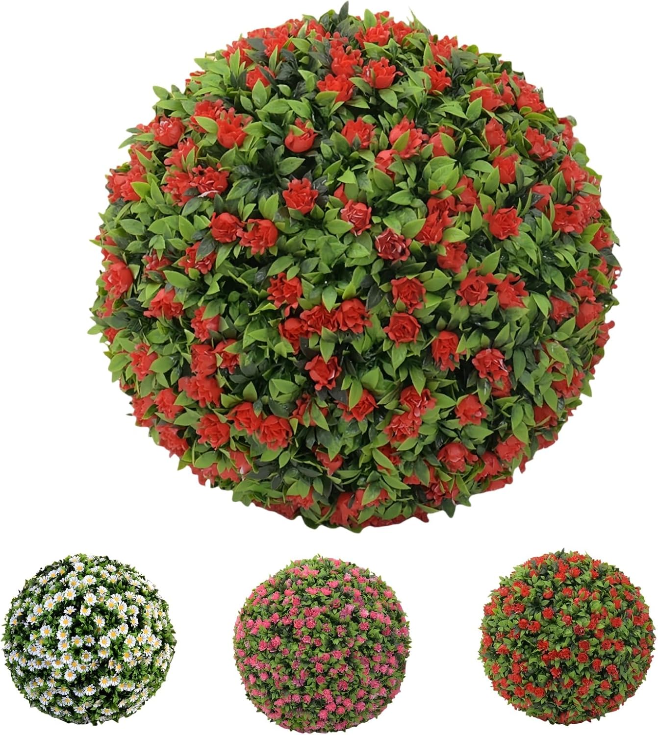 ROKIE Artificial Topiary Ball - Large Boxwood Greenery Sphere for Outdoor Use