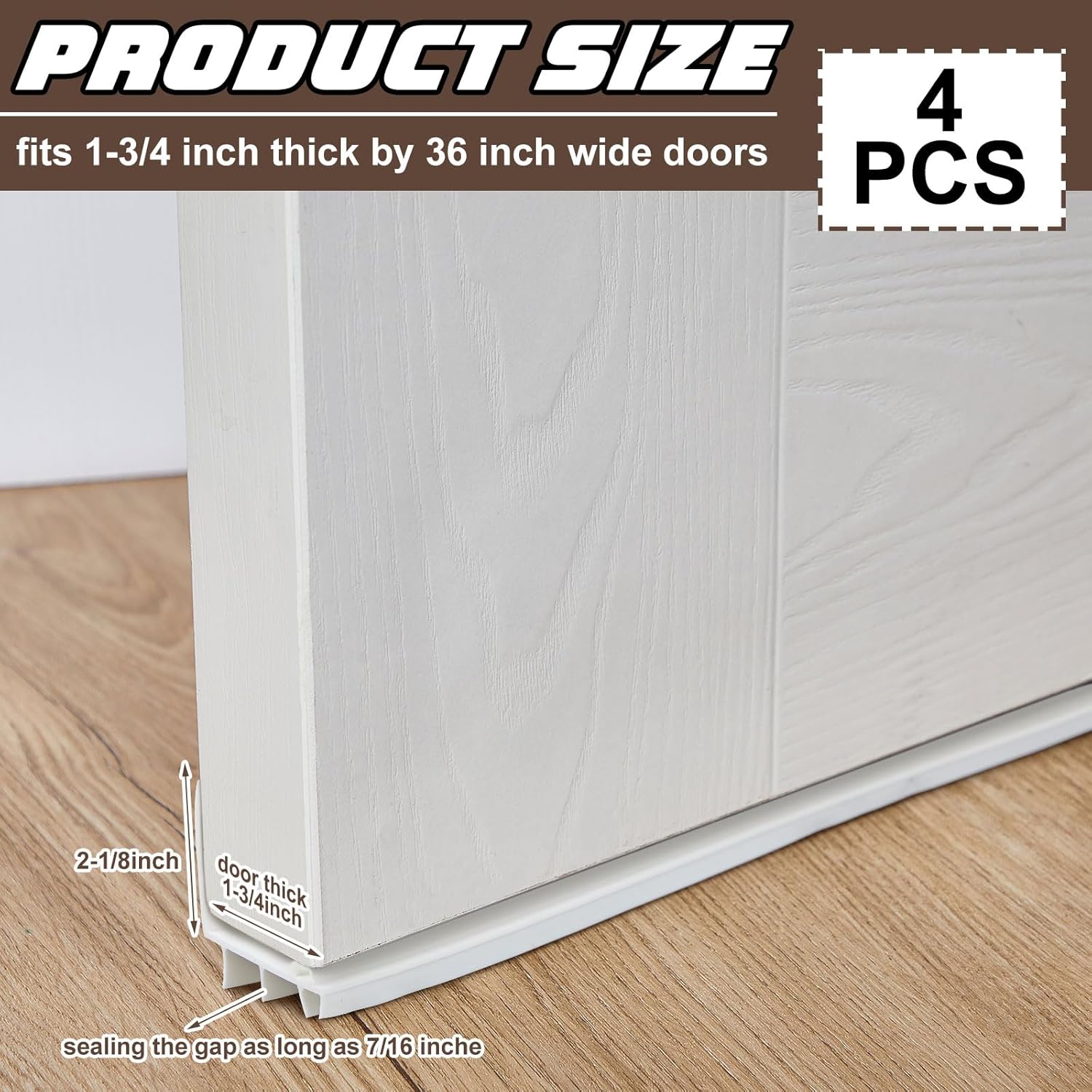 Hicarer 4 Pcs 36 Inch L Shape Door Sweep