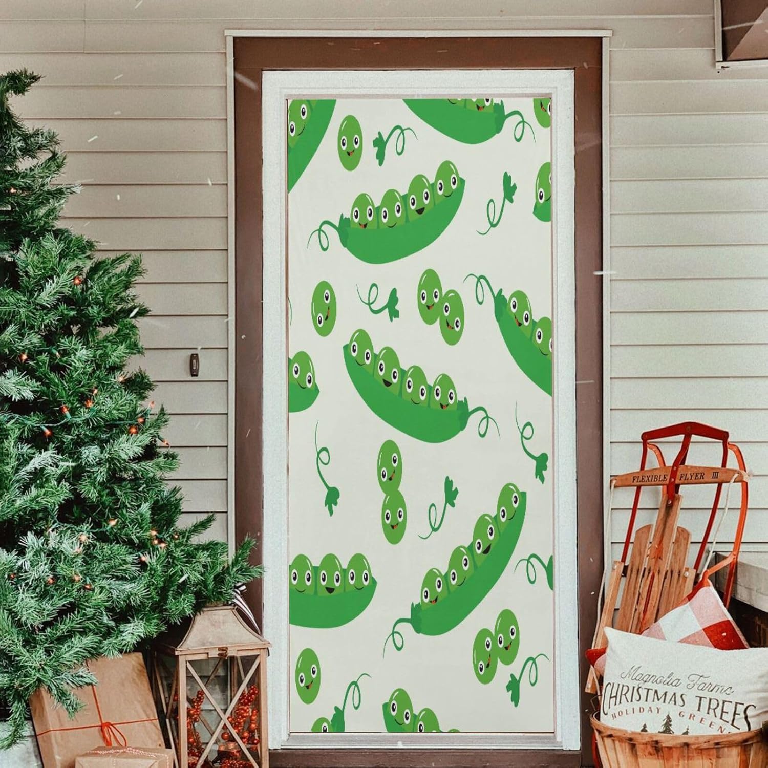 Susiyo Kawaii Peas Green Halloween Door Cover