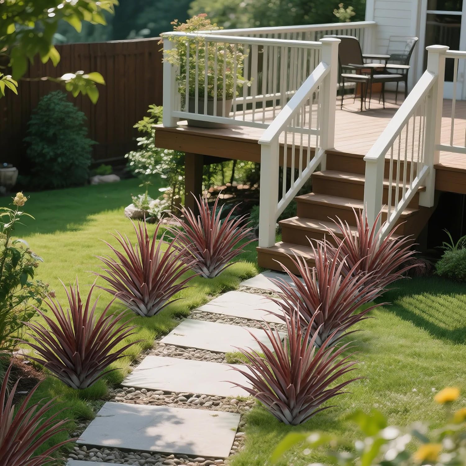 Momoplant 2 Pcs Artificial Aloe Vera Plants 27 Inch Red Fake Succulents Faux Agave Plant Potted