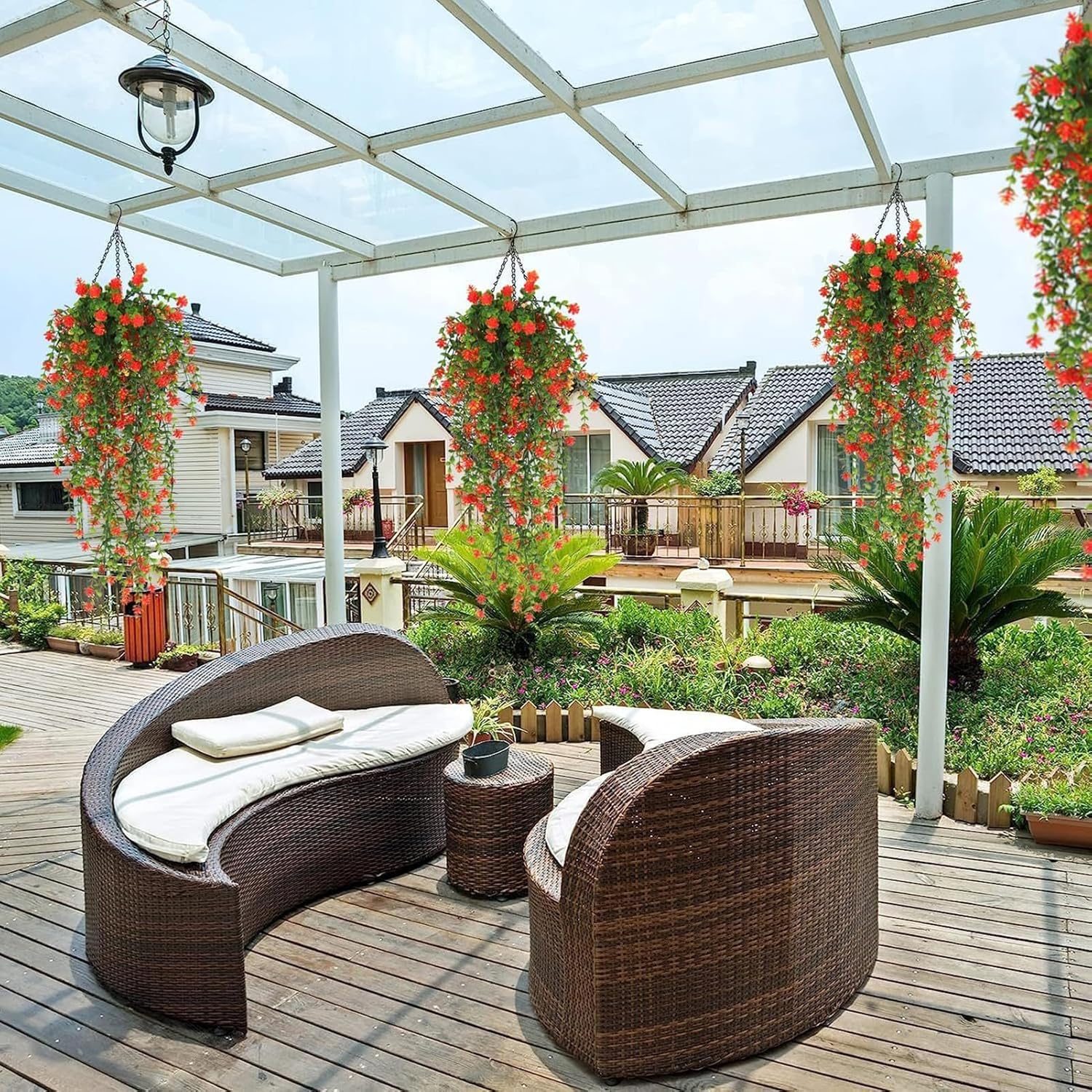 Fake Hanging Plants Artificial Eucalyptus Pothos Vines Greenery for Wall Living Room Garden Decor