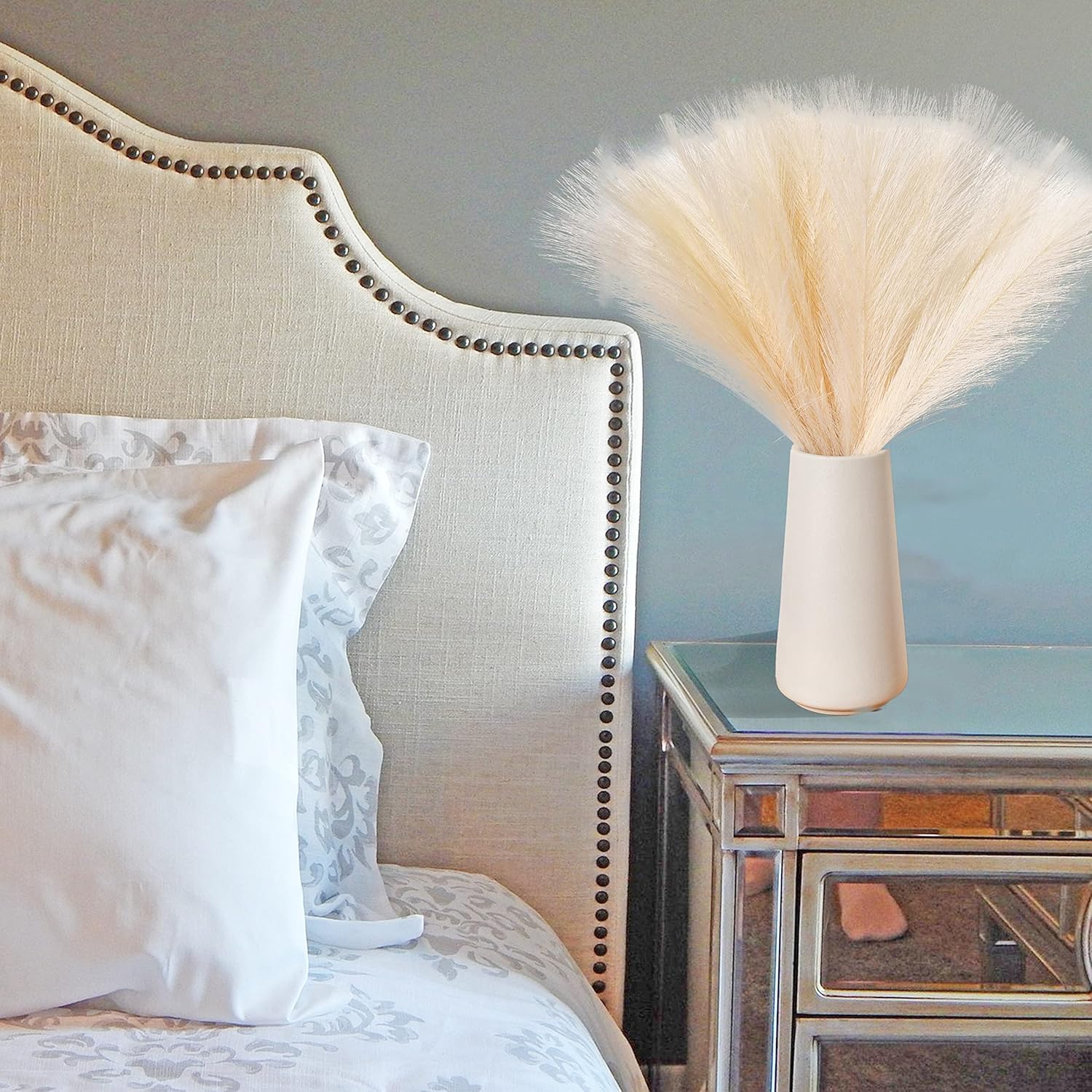 Mandys Ivory Silk Pampas Grass Bouquet 20 Stems