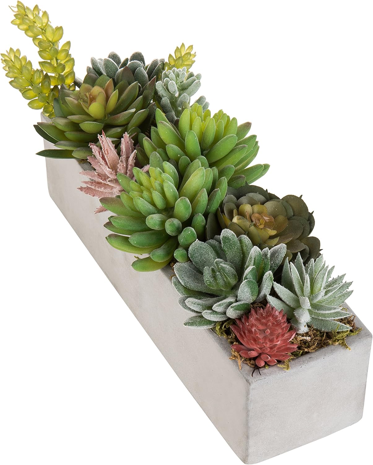 MyGift Faux Succulent Arrangement in 12-Inch Gray Cement Pot