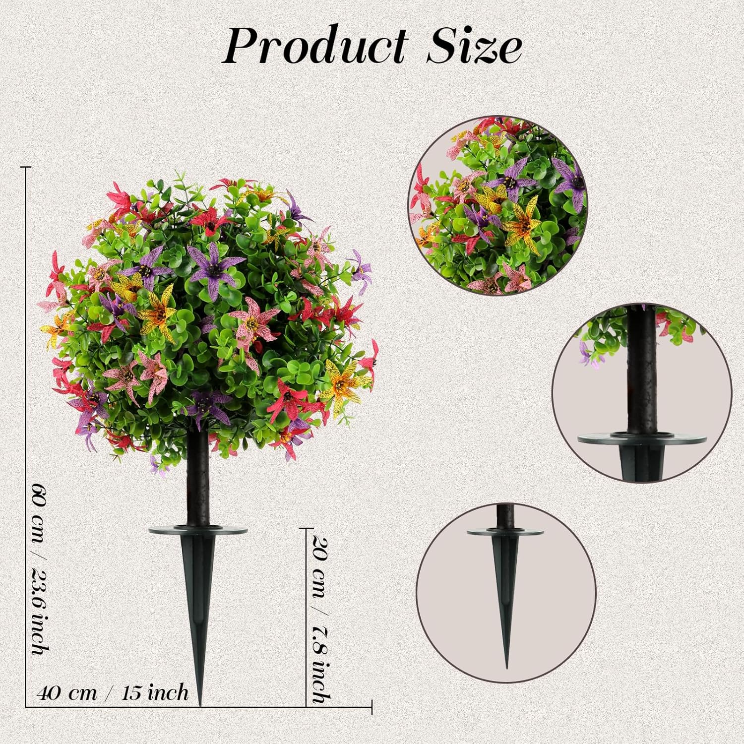 Kusamue Artificial Oncidium Topiary 2pcs 23 Inch Outdoor Faux Plants