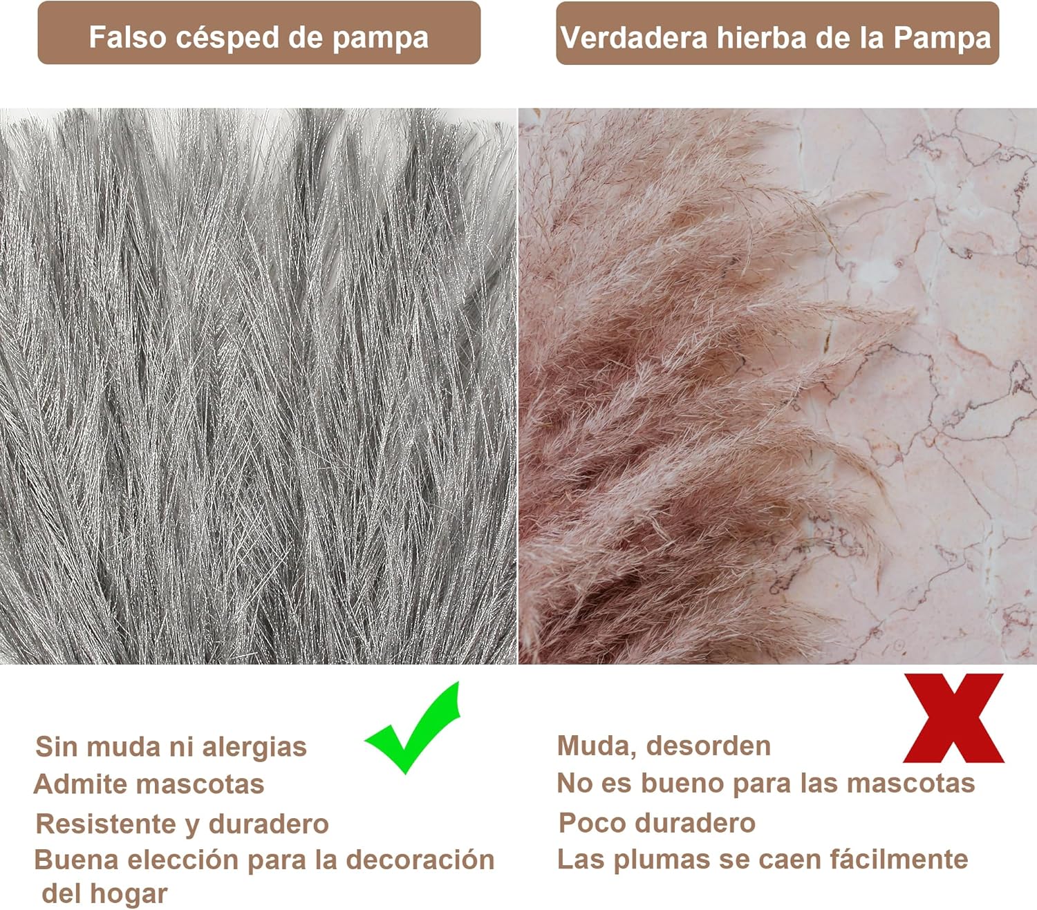 30 pcs Silver Faux Pampas Grass Decor 17 Inch