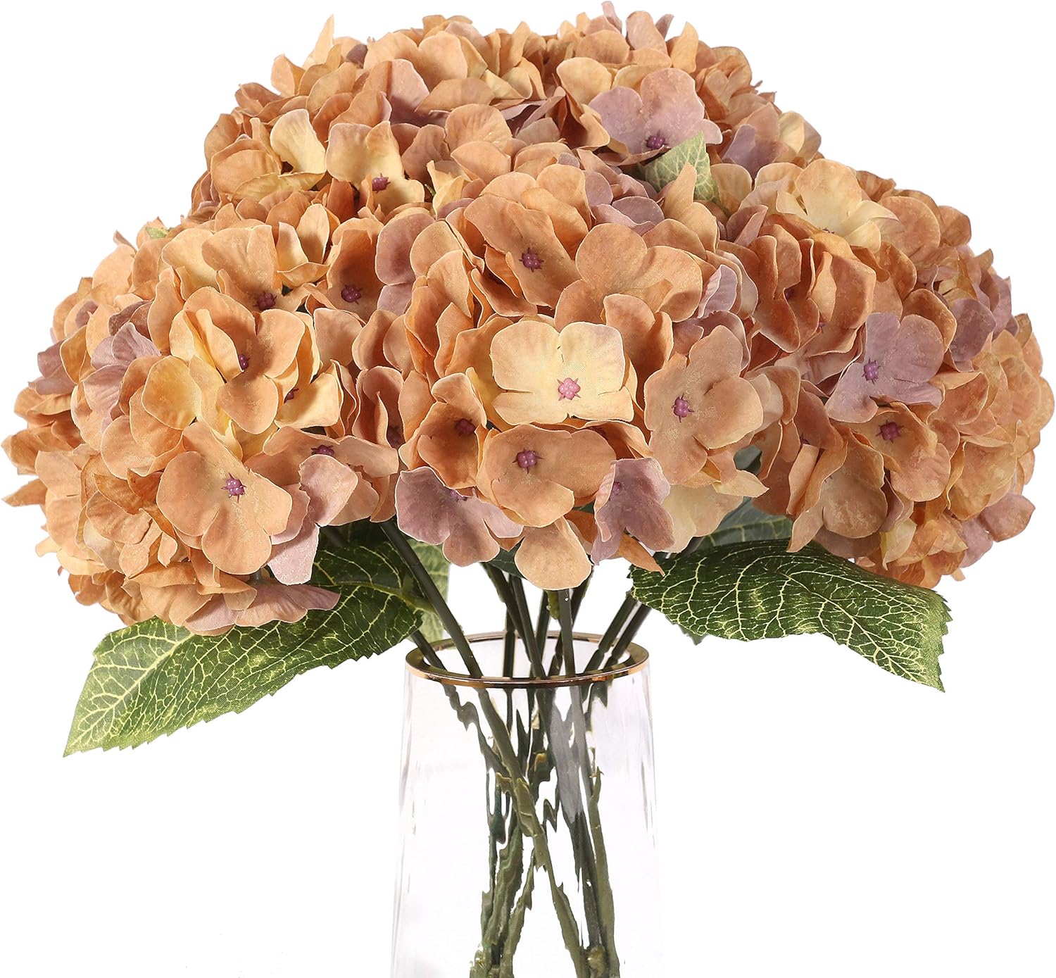 Jims Cabin Silk Hydrangea Bouquet with 5 Heads Artificial Flowers for Home Wedding Decor