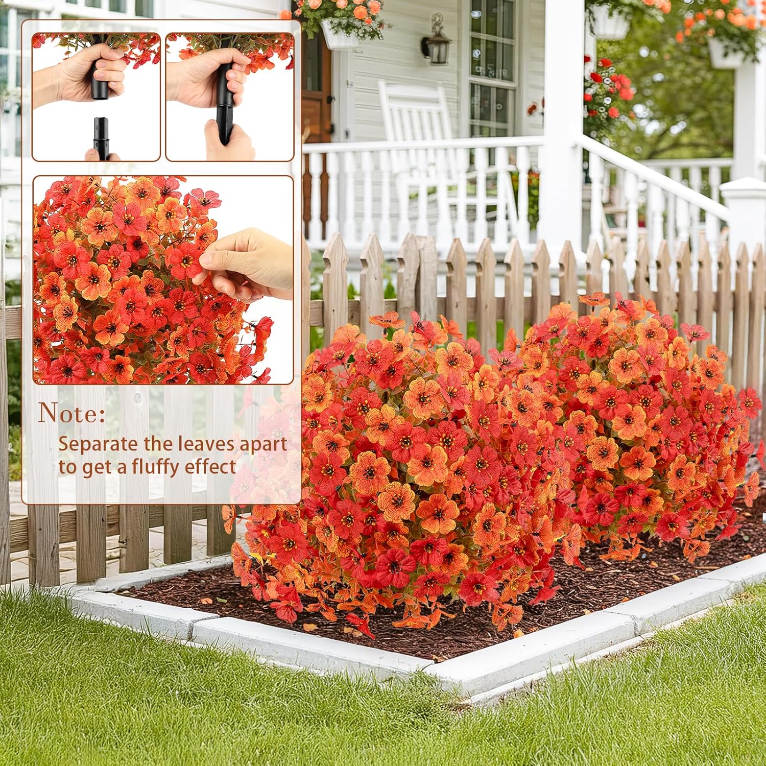 2 Pack Artificial Boxwood Trees with Fall Mums Flowers