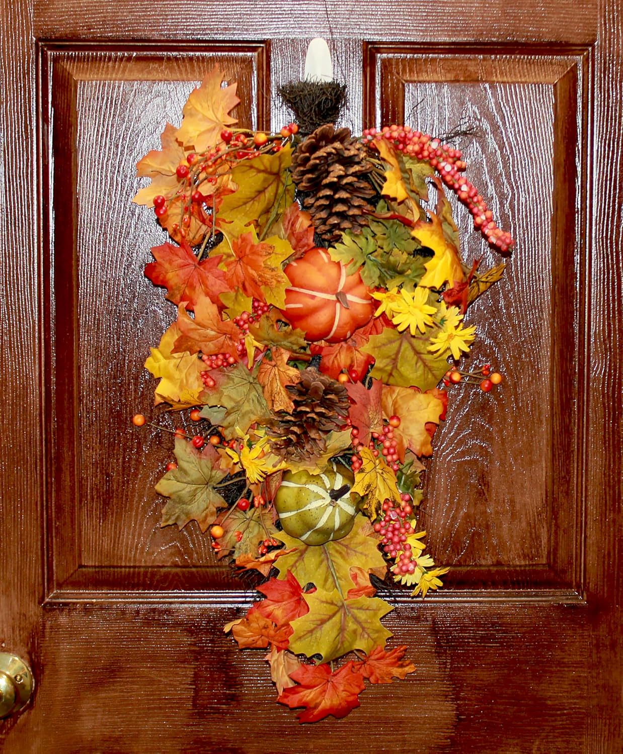 25 Inch Artificial Fall Decor Teardrop Swag